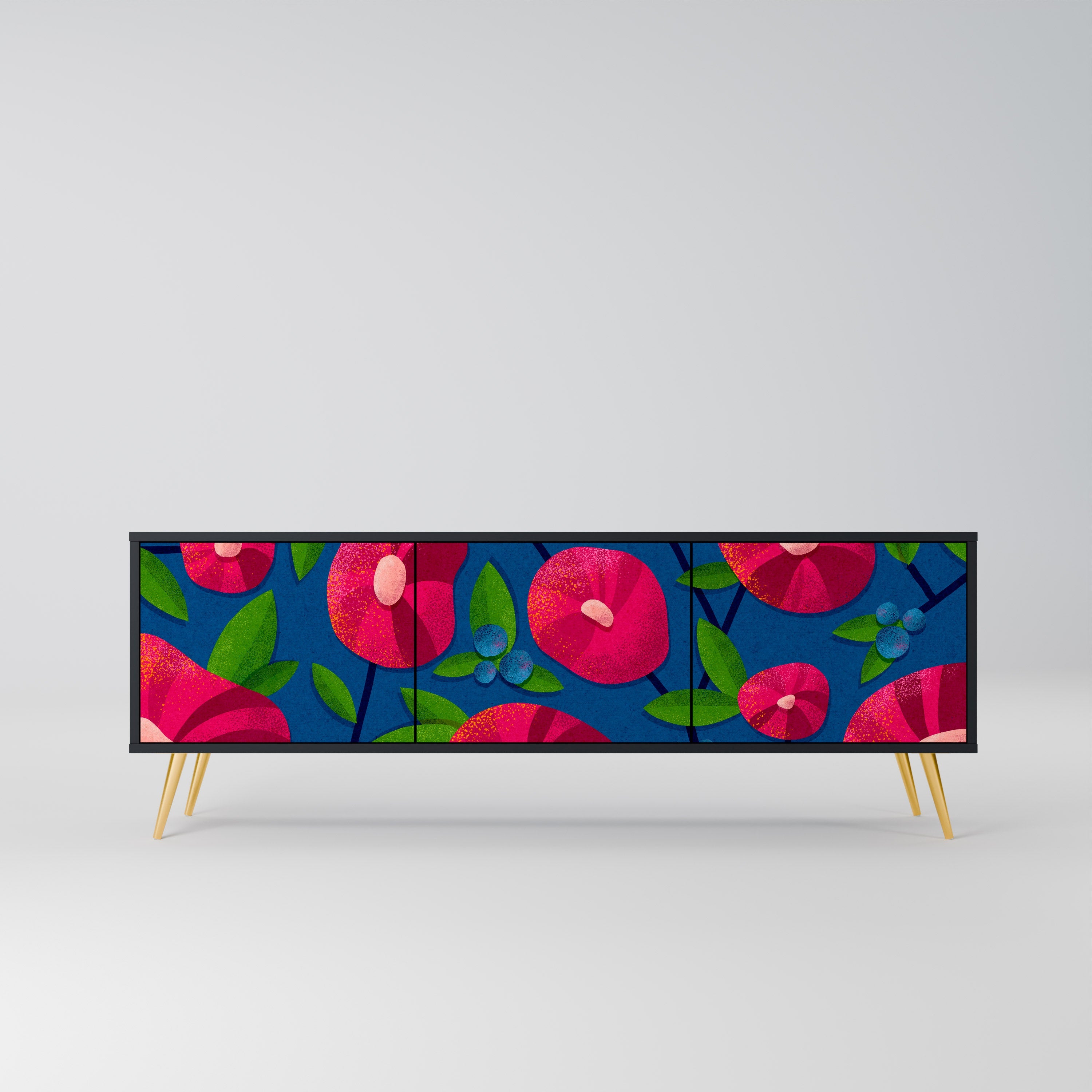 SPRING THOUGHTS 3-türiger TV-Ständer in Schwarz