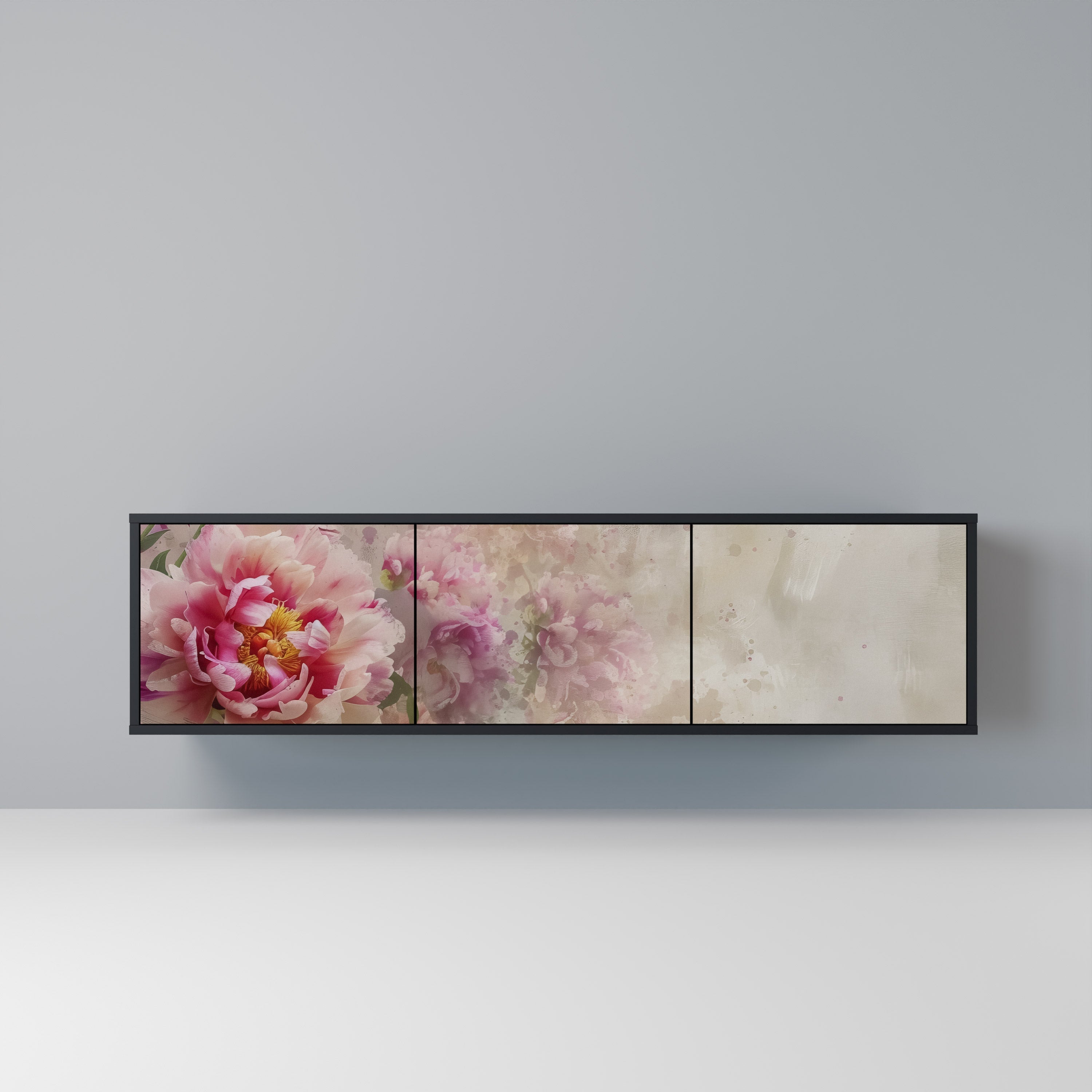 PEONY WHISPER 3-türiger TV-Ständer in Schwarz