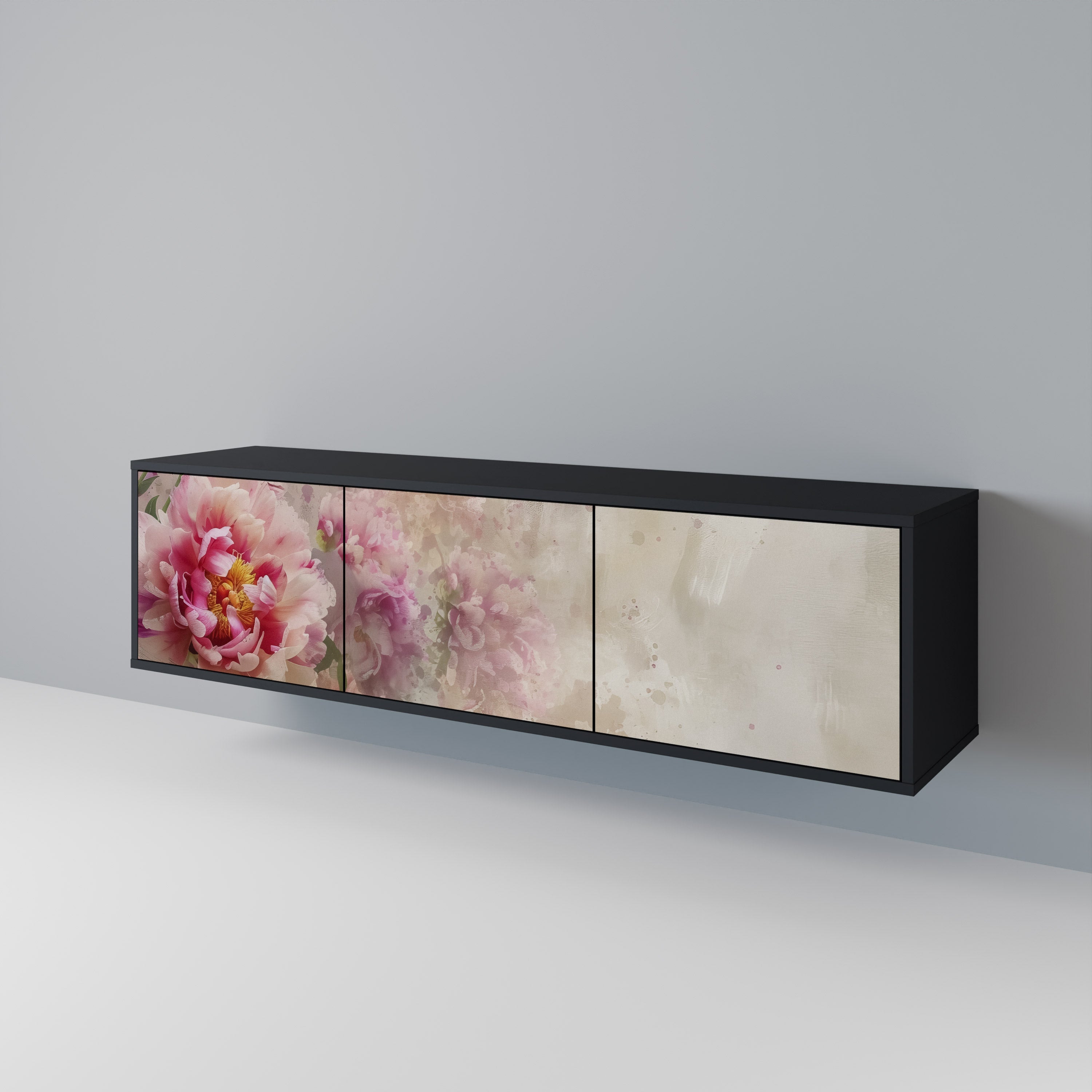PEONY WHISPER 3-türiger TV-Ständer in Schwarz