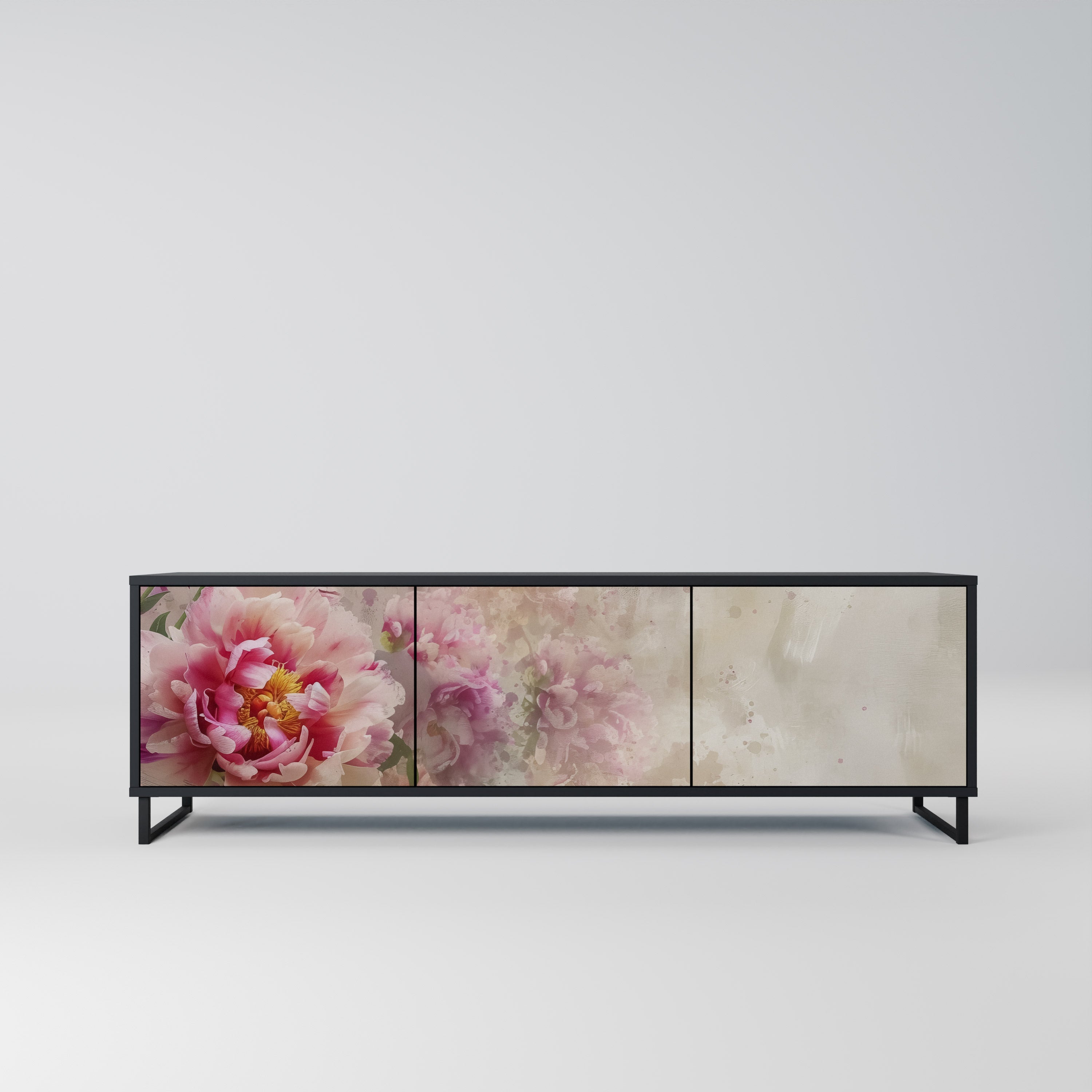 PEONY WHISPER 3-türiger TV-Ständer in Schwarz