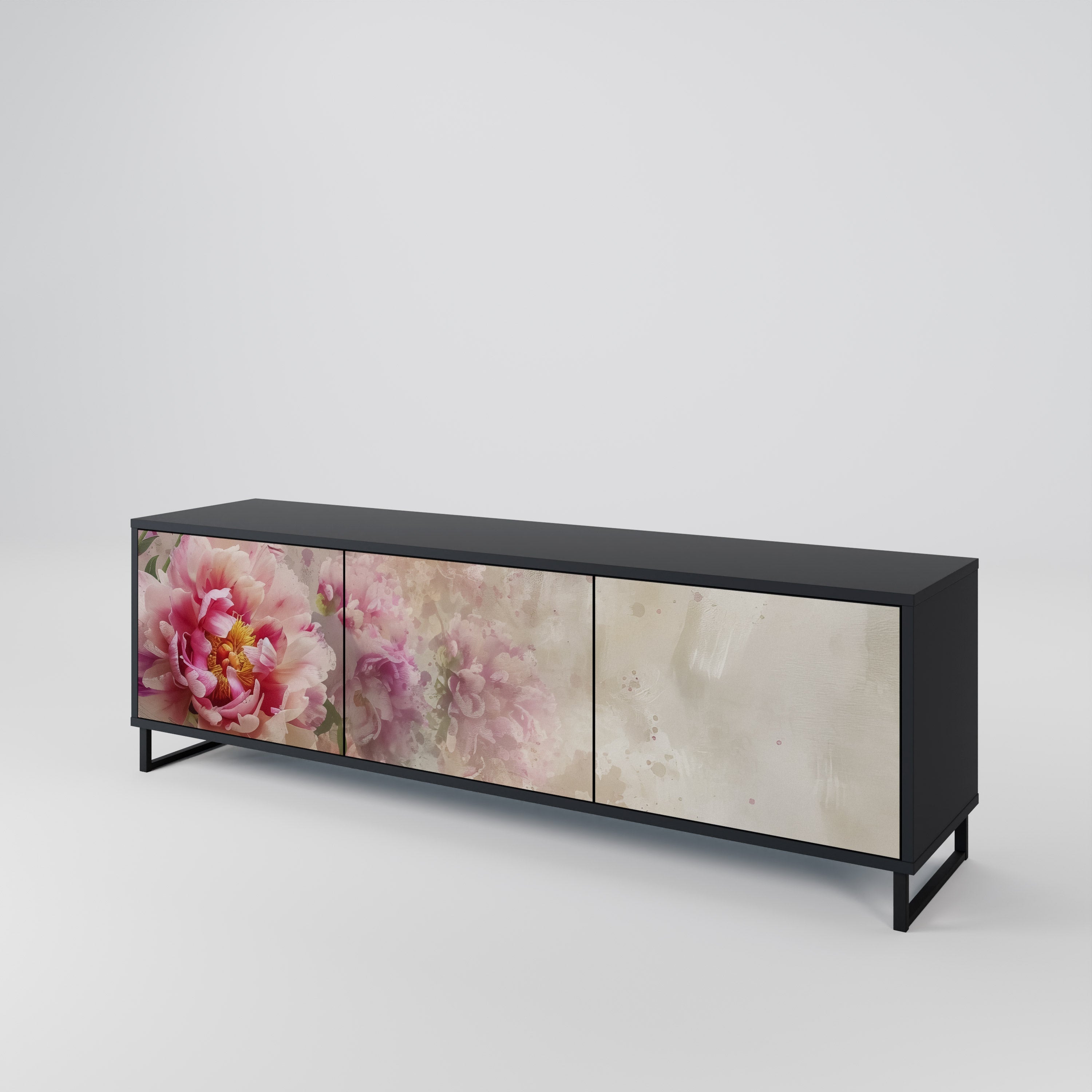 PEONY WHISPER 3-türiger TV-Ständer in Schwarz