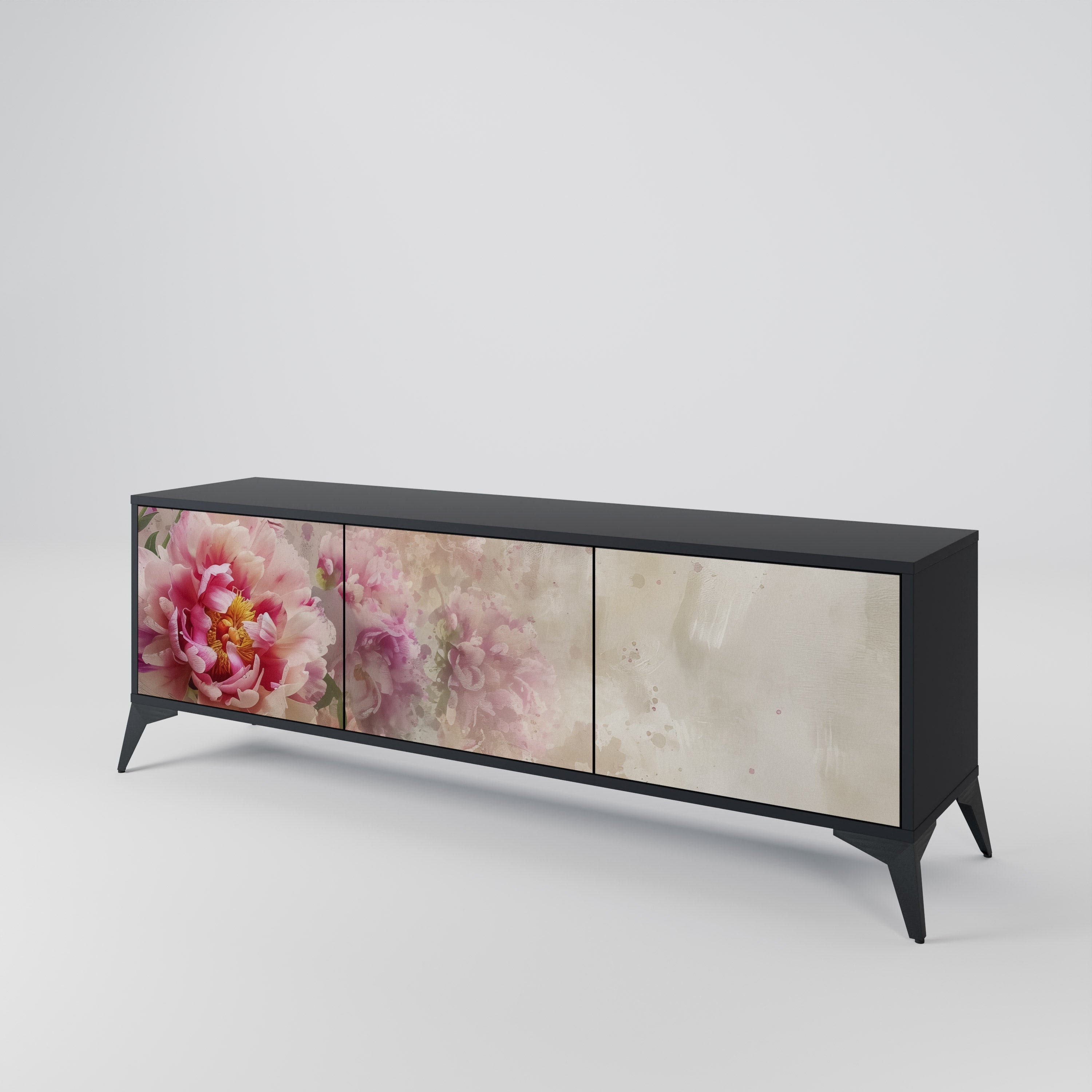 PEONY WHISPER 3-türiger TV-Ständer in Schwarz