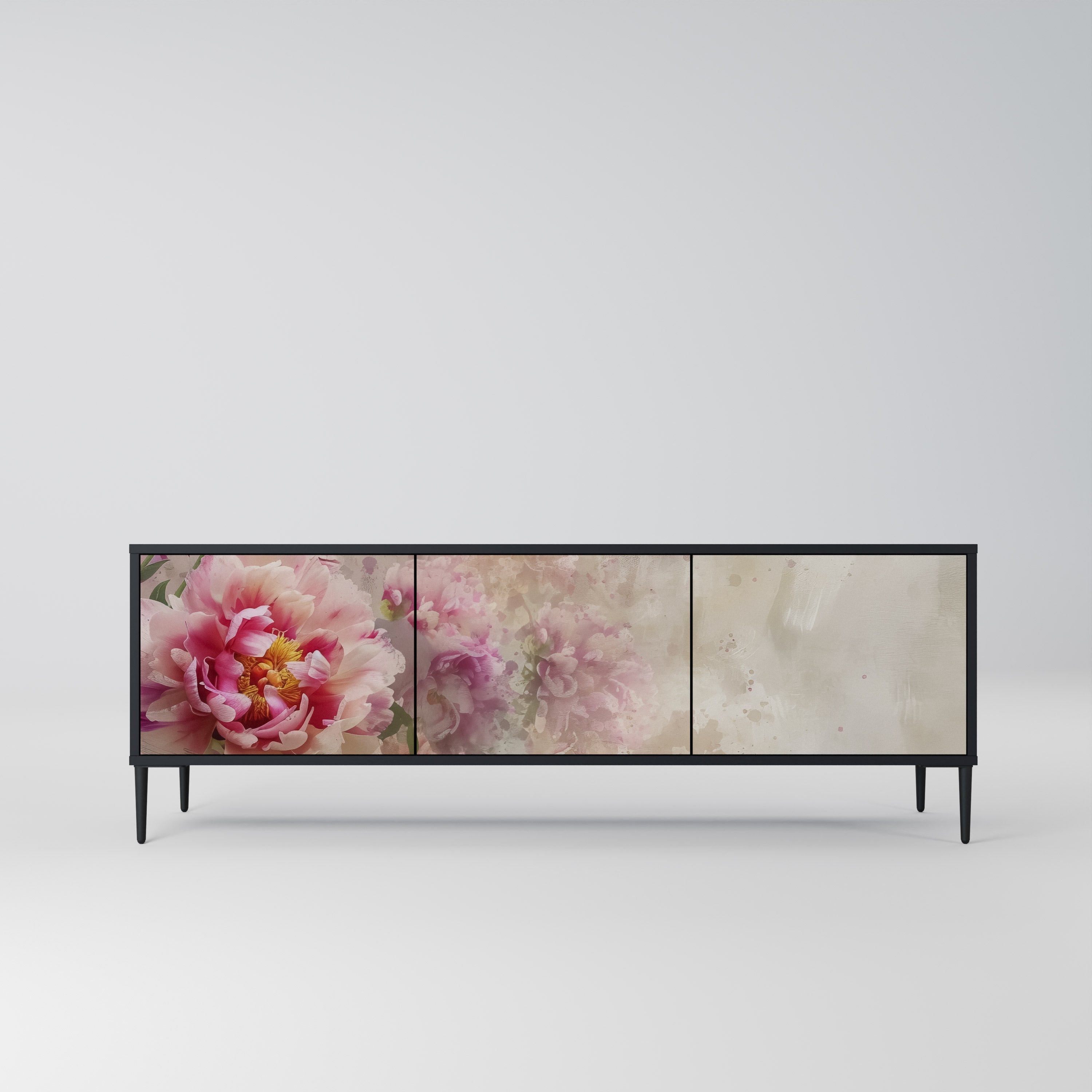 PEONY WHISPER 3-türiger TV-Ständer in Schwarz