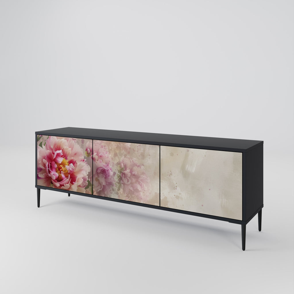 PEONY WHISPER 3-türiger TV-Ständer in Schwarz