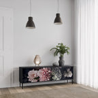 PURE BLOSSOM TV-Lowboard mit 3 Türen in Schwarz