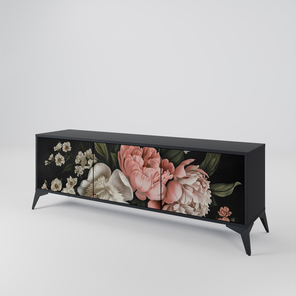 LUSH ELEGANCE 3-türiger TV-Ständer in Schwarz