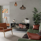 LUSH ELEGANCE TV-Lowboard mit 3 Türen in Schwarz