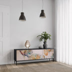 SOFTEN POPPY TV-Lowboard mit 3 Türen in Schwarz