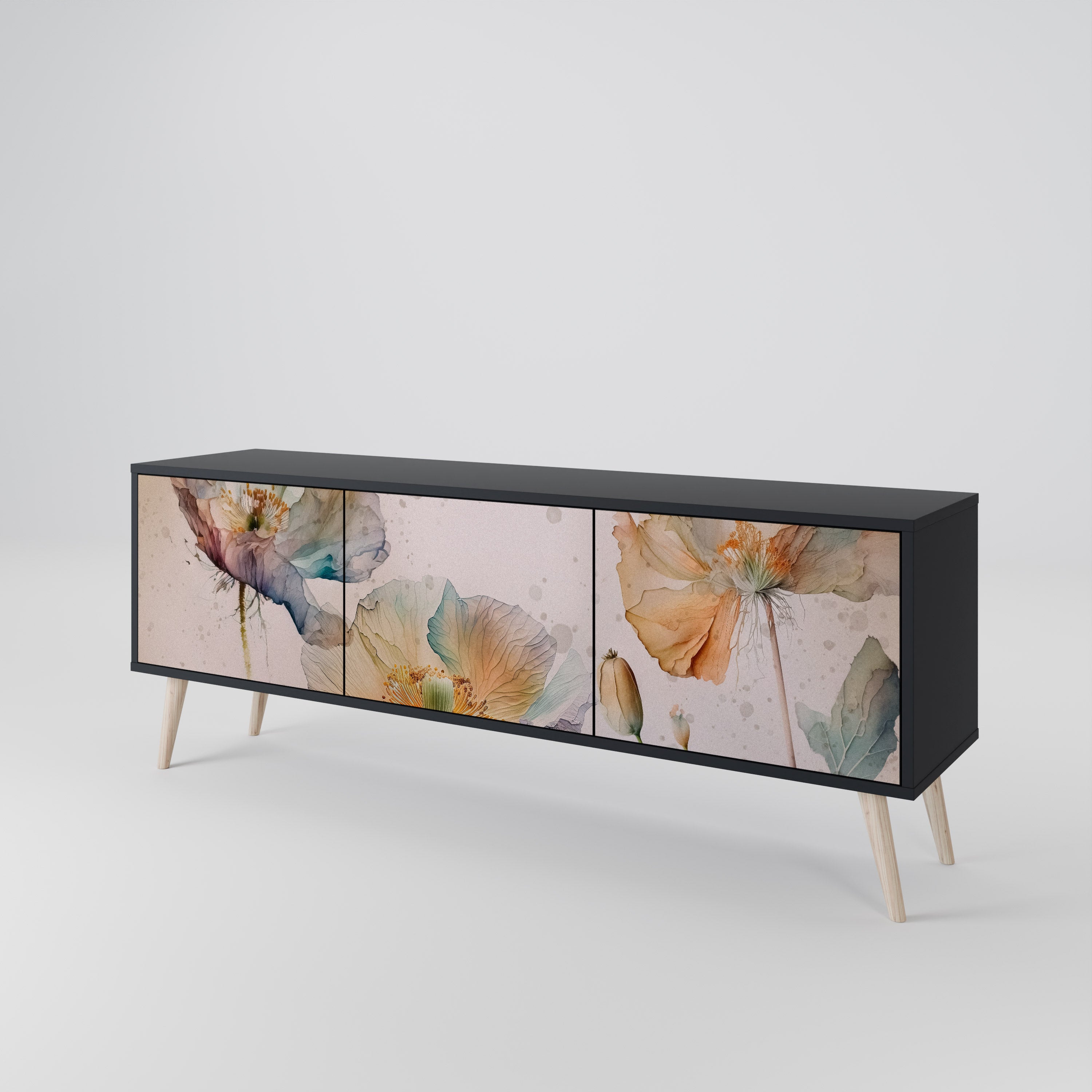 SOFTEN POPPY 3-Door TV Cabinet