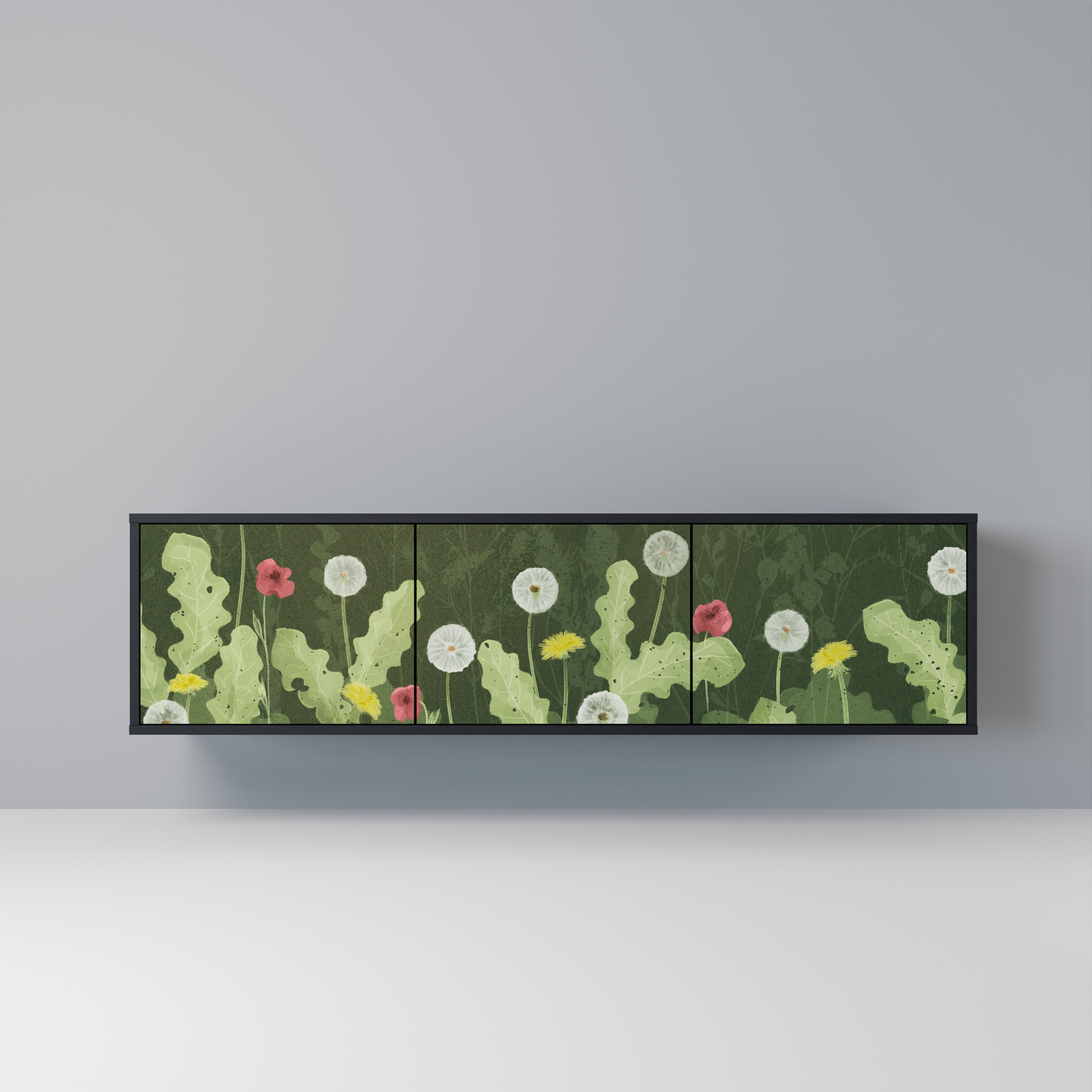 DANDELION AMUSE 3-türiger TV-Ständer in Schwarz