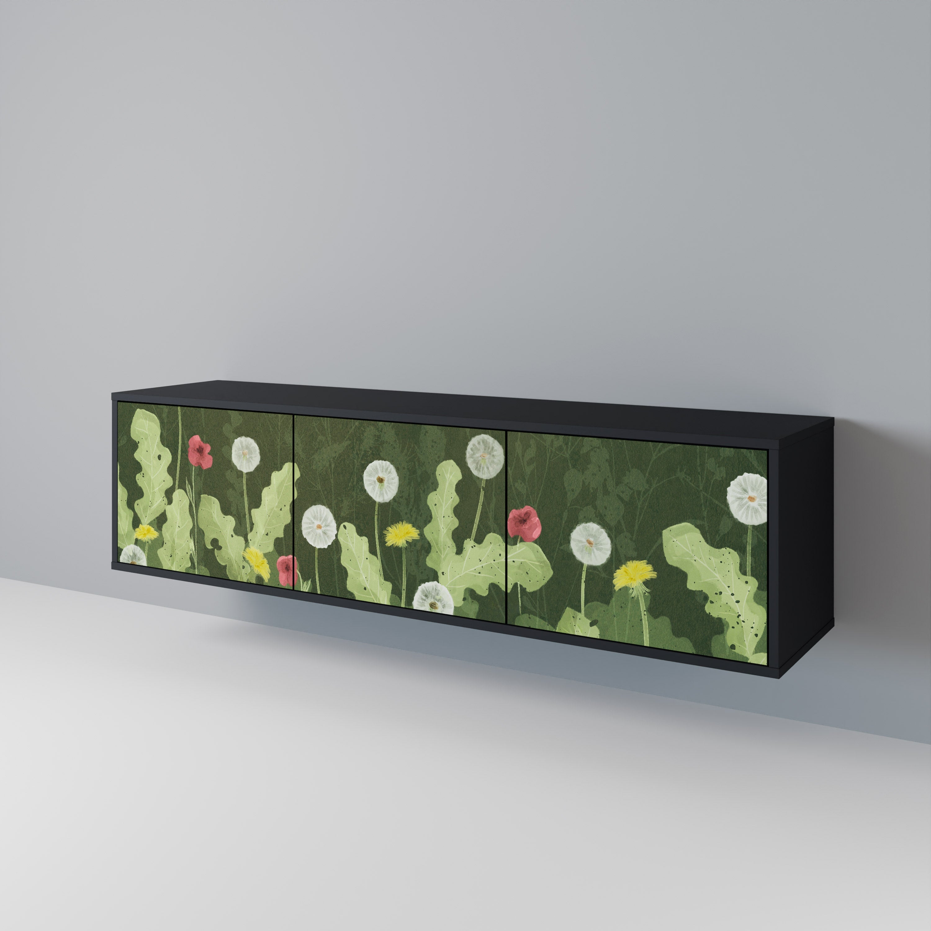 DANDELION AMUSE 3-türiger TV-Ständer in Schwarz