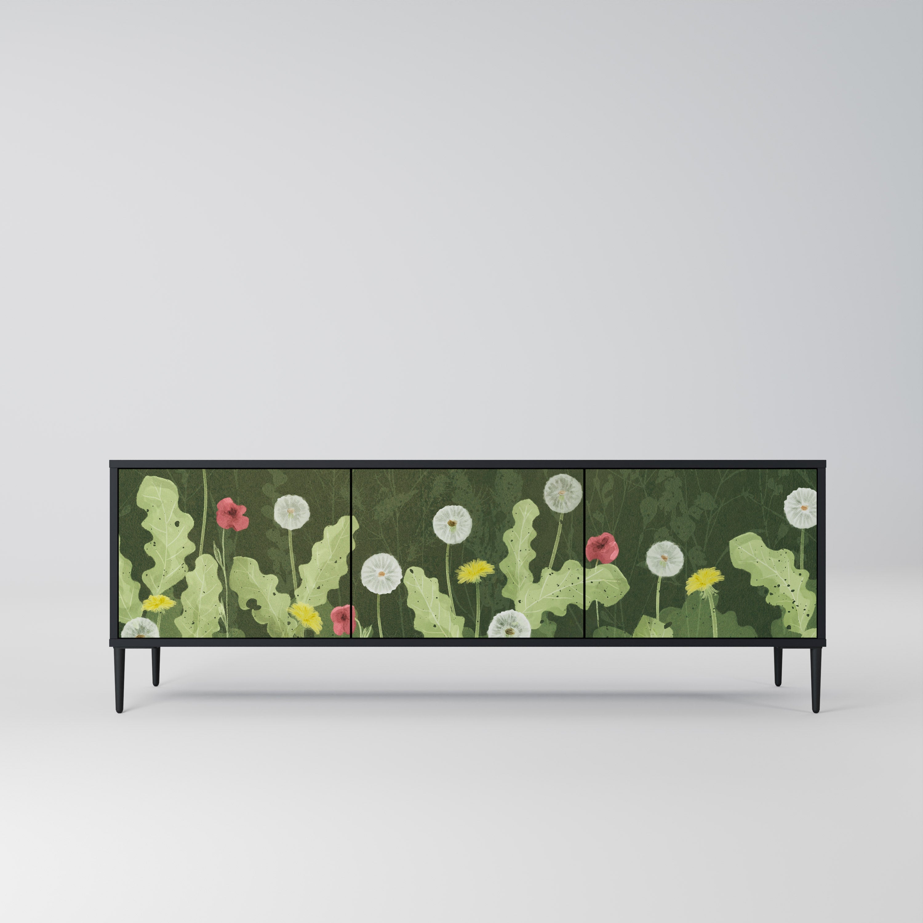 DANDELION AMUSE 3-türiger TV-Ständer in Schwarz