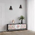 FLOWERS AND STRAWBERRIES TV-Lowboard mit 3 Türen in Schwarz