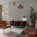 DAHLIAS AND POMEGRANATES TV-Lowboard mit 3 Türen in Schwarz