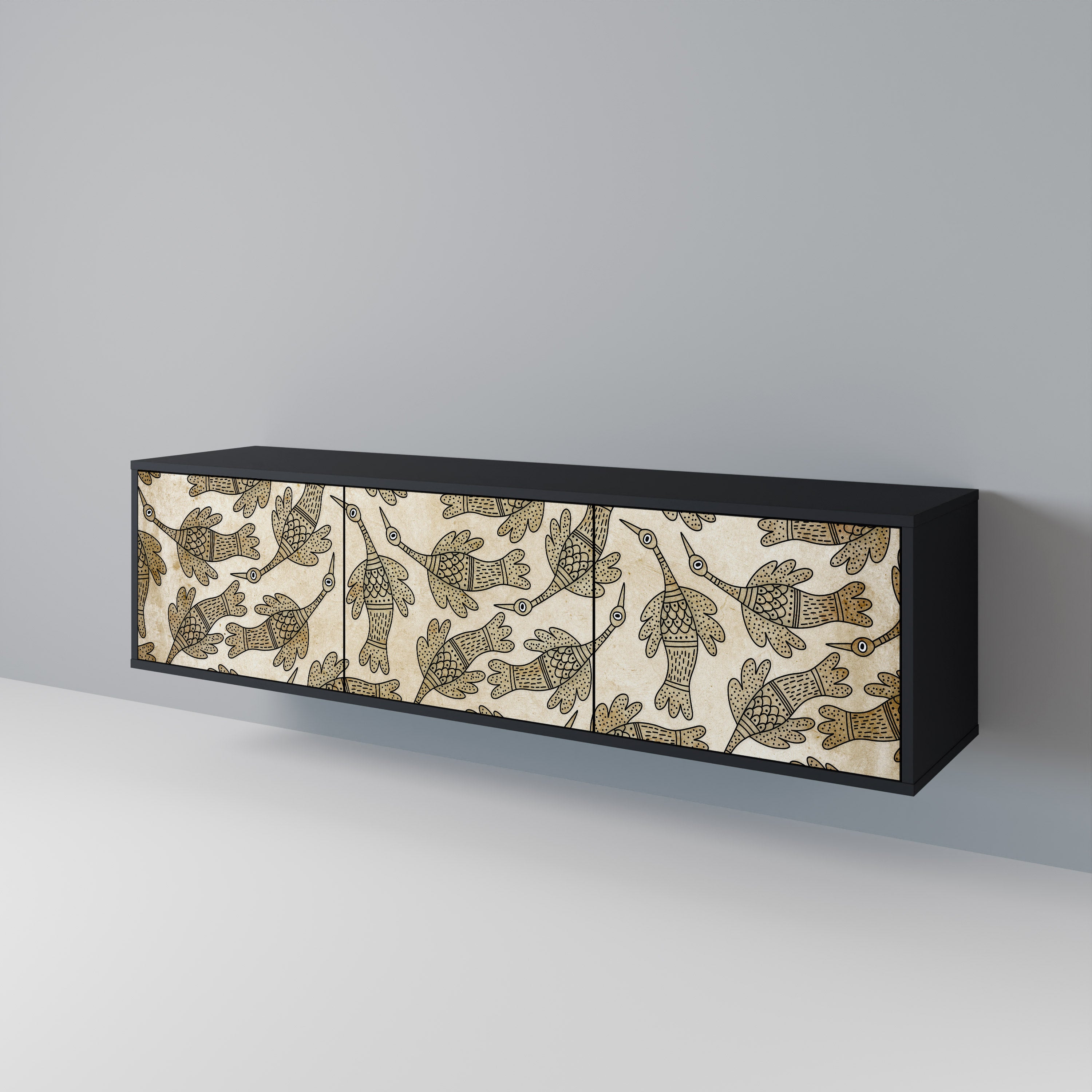 ALMONDINE SONGBIRD 3-Door TV Cabinet