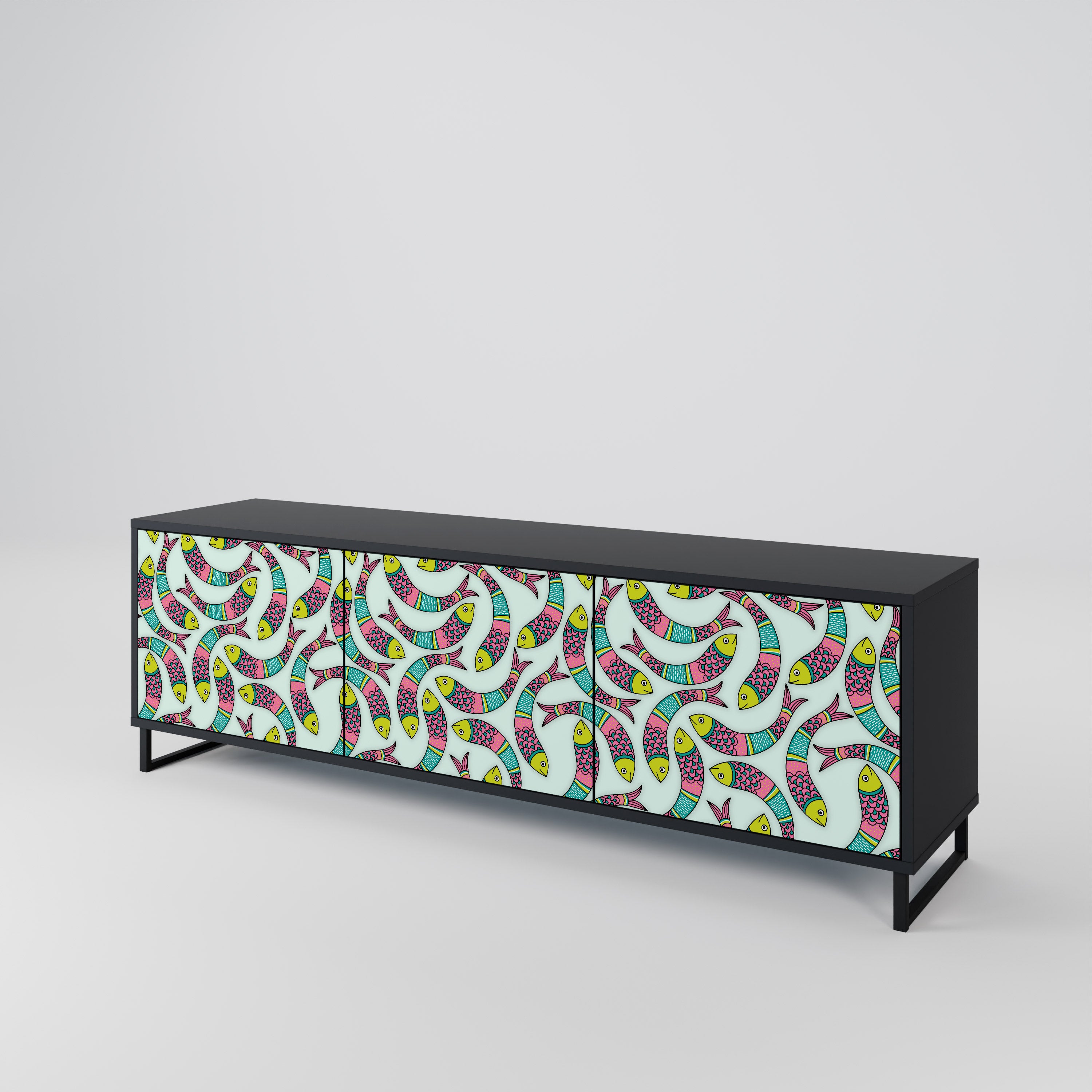 INDIAN FISH 3-Door TV Cabinet