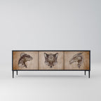 STEAMPUNK CLAN TV-Lowboard mit 3 Türen in Schwarz