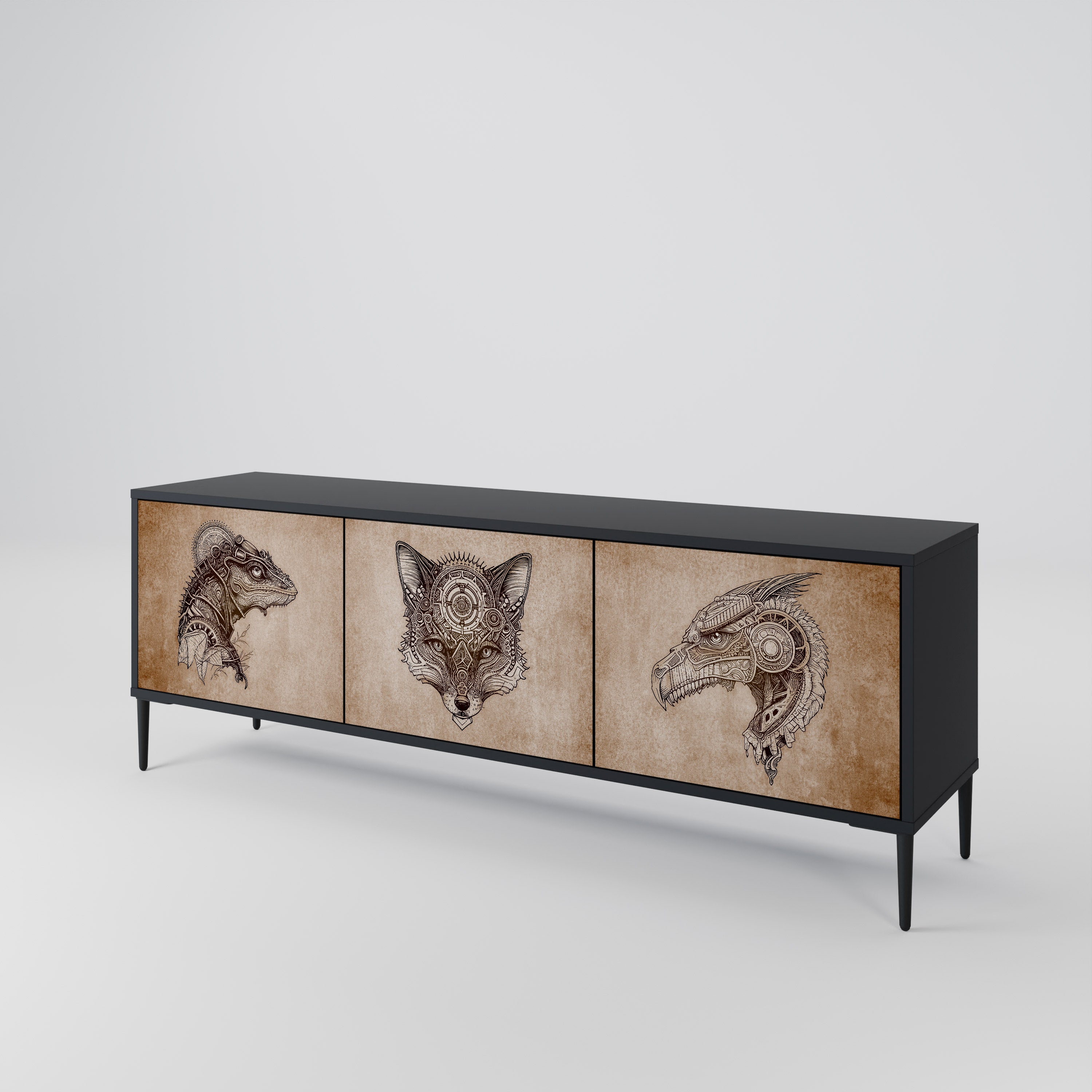 STEAMPUNK CLAN 3-Door TV Cabinet