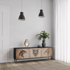 STEAMPUNK CLAN TV-Lowboard mit 3 Türen in Schwarz