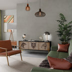 STEAMPUNK CLAN TV-Lowboard mit 3 Türen in Schwarz