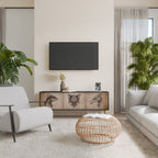 STEAMPUNK CLAN TV-Lowboard mit 3 Türen in Schwarz