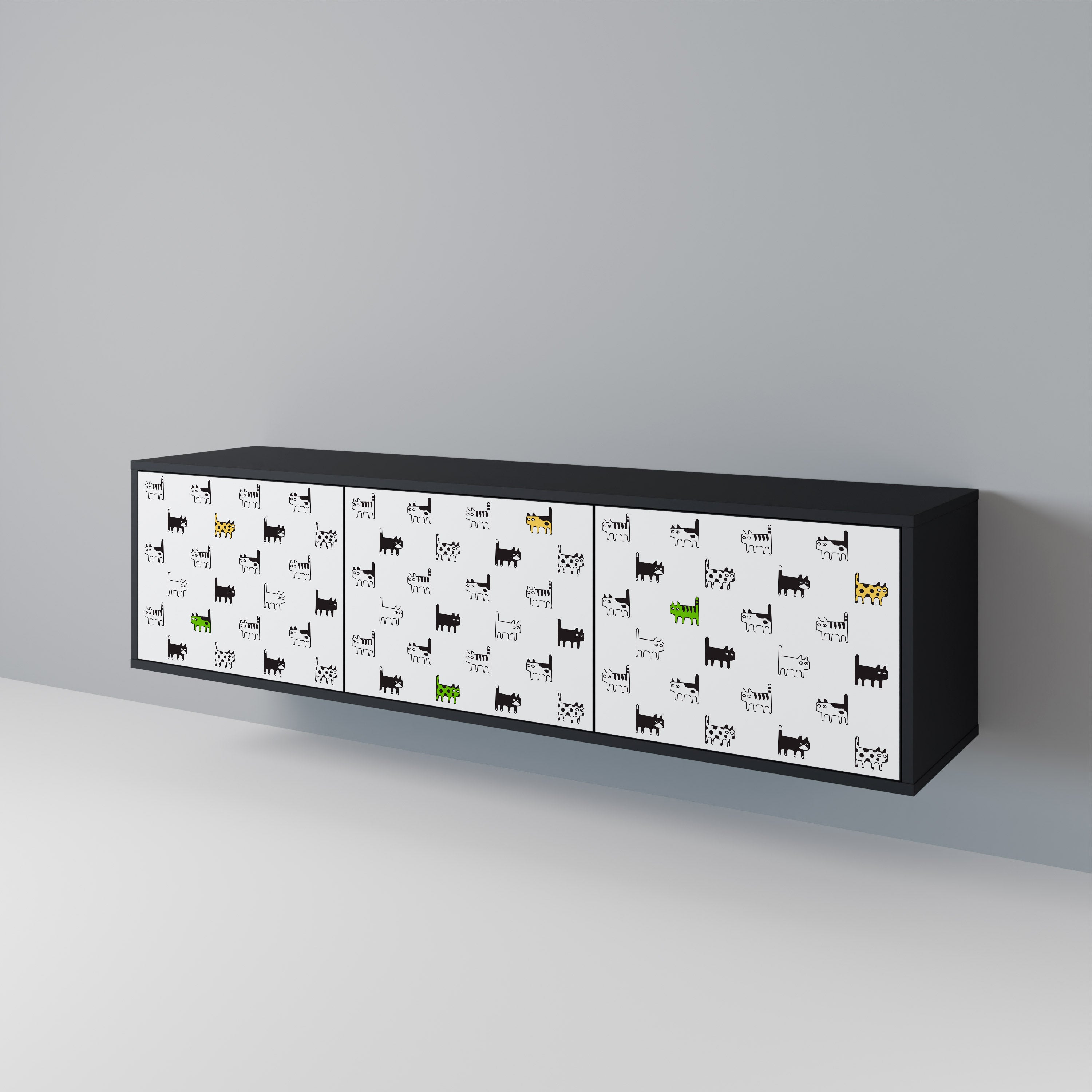 CATS COMPILATION 3-Door TV Cabinet