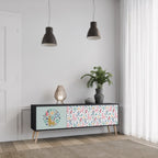 COLORFUL ALPACAS TV-Lowboard mit 3 Türen in Schwarz