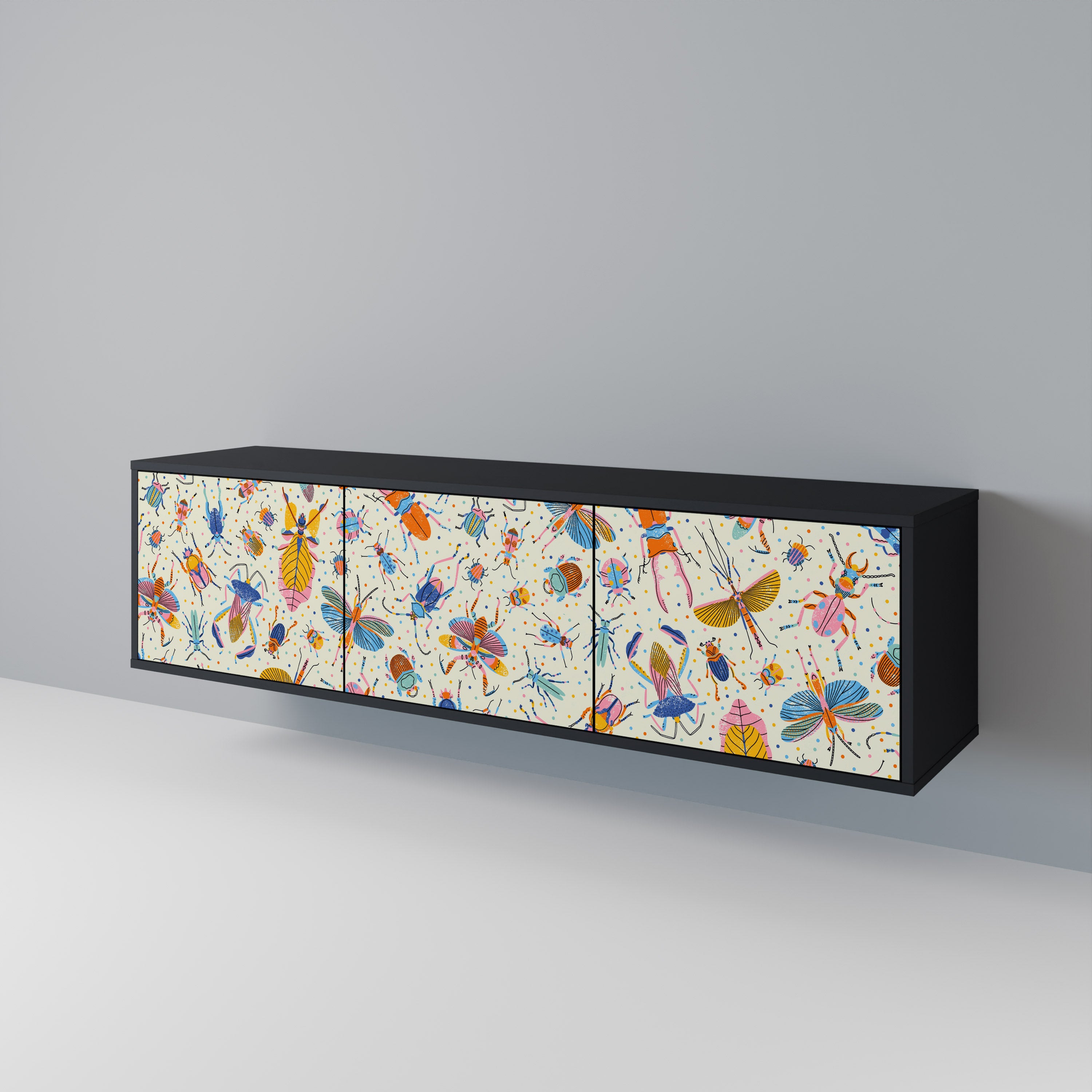 COLORFUL INSECTS 3-Door TV Cabinet