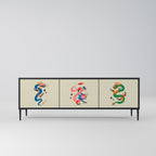 MYTHOLOGICAL CREATURES TV-Lowboard mit 3 Türen in Schwarz