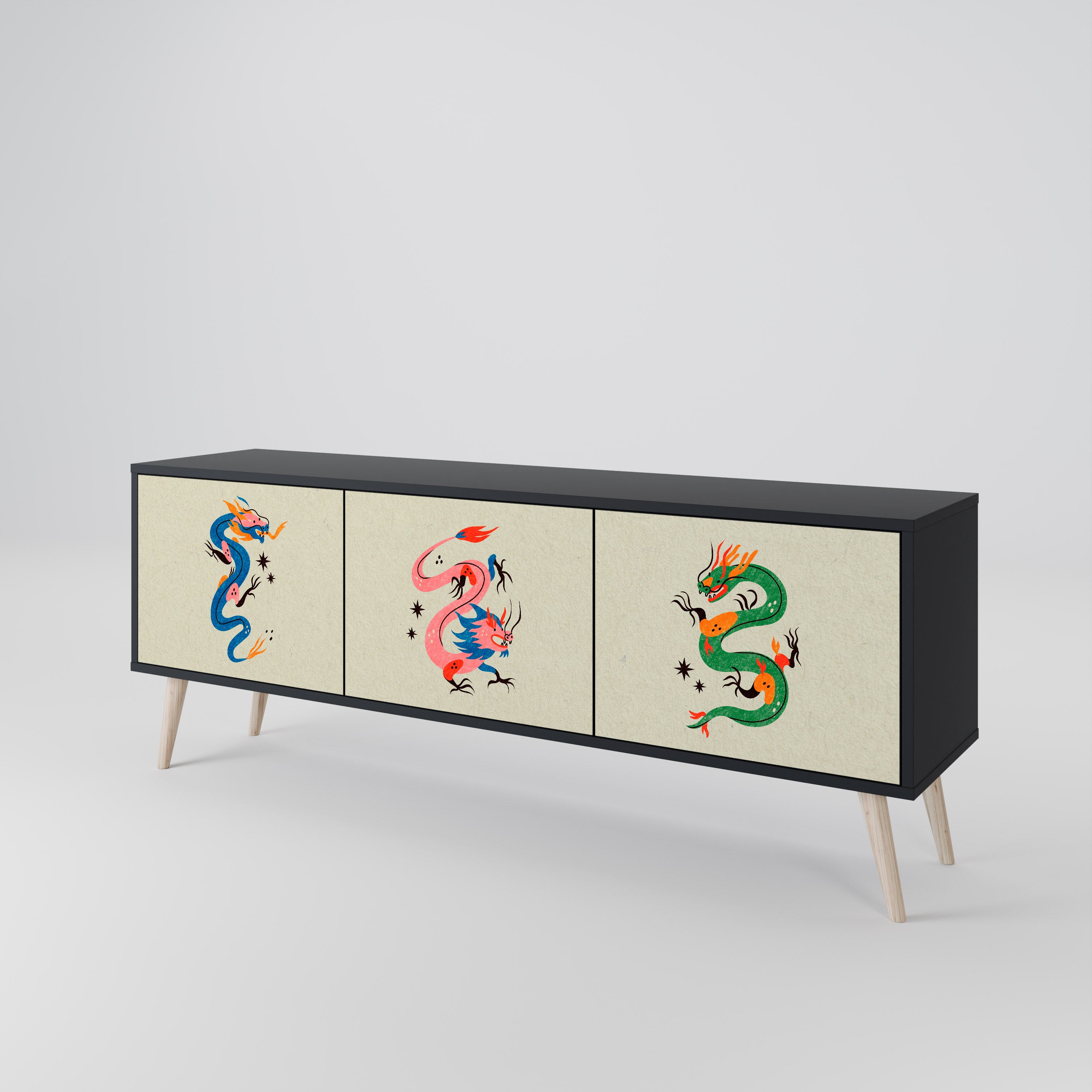 MYTHOLOGICAL CREATURES 3-Door TV Cabinet