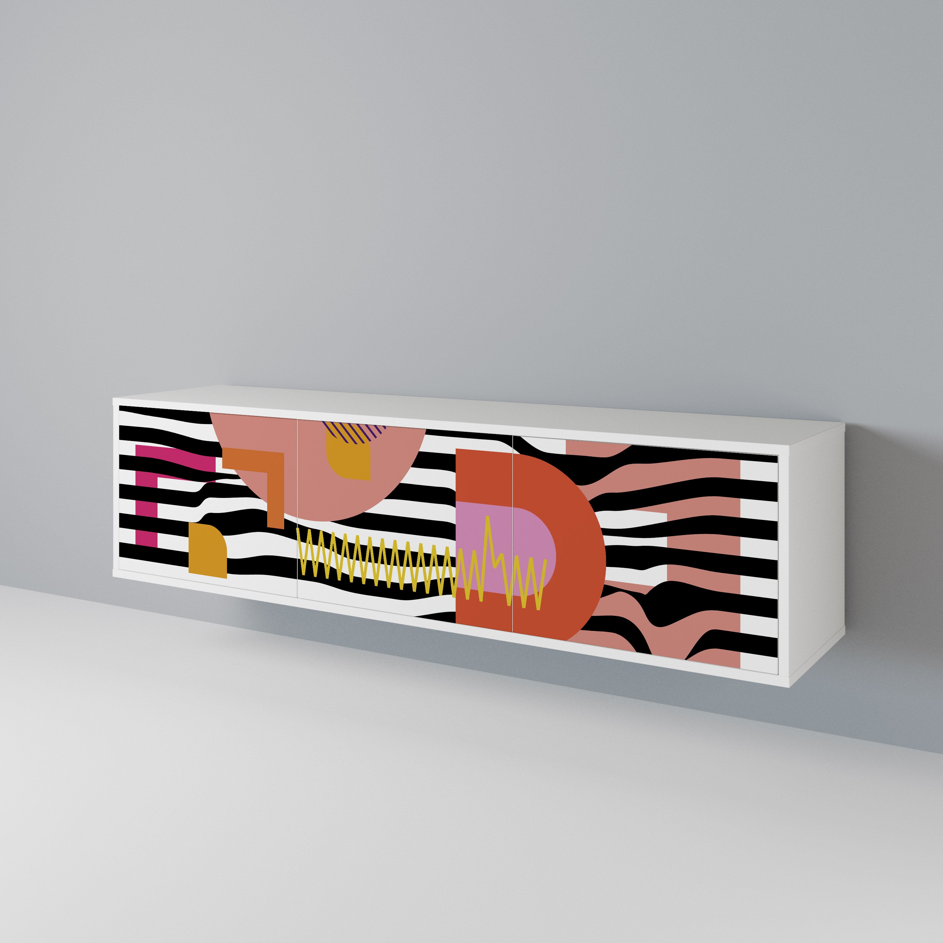 CHROMATIC ABSTRACT 3-türiges TV-Lowboard