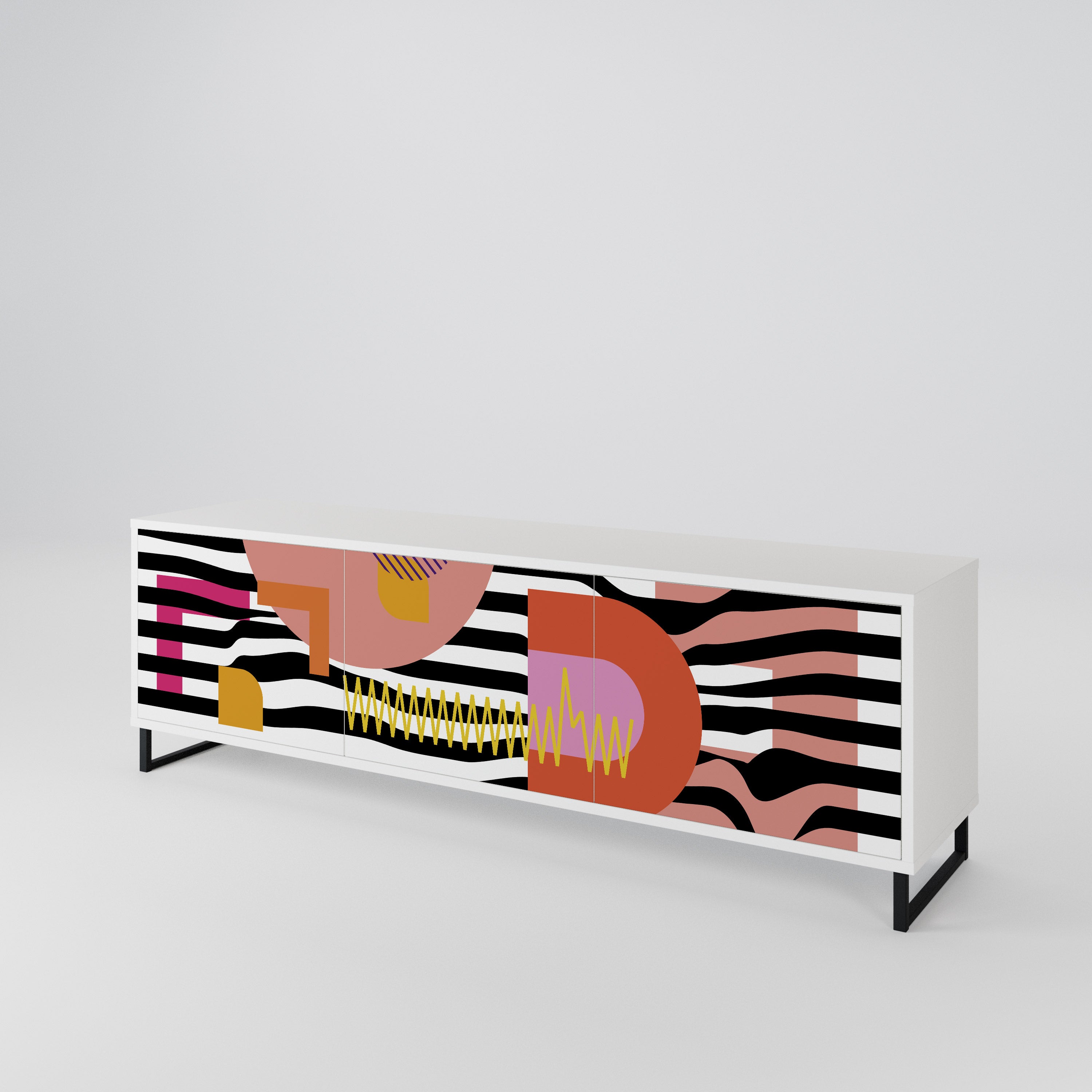 CHROMATIC ABSTRACT 3-türiges TV-Lowboard