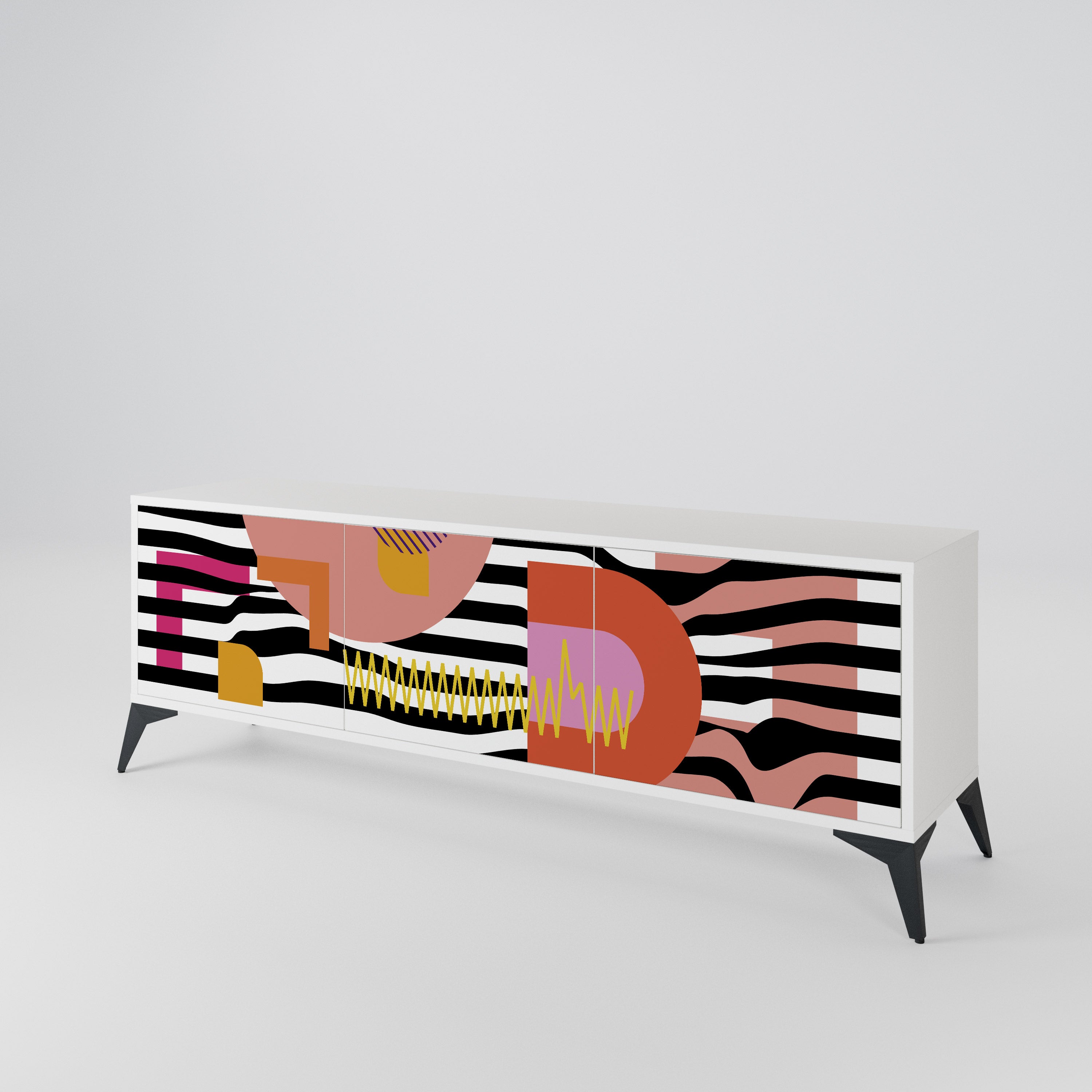 CHROMATIC ABSTRACT 3-türiges TV-Lowboard