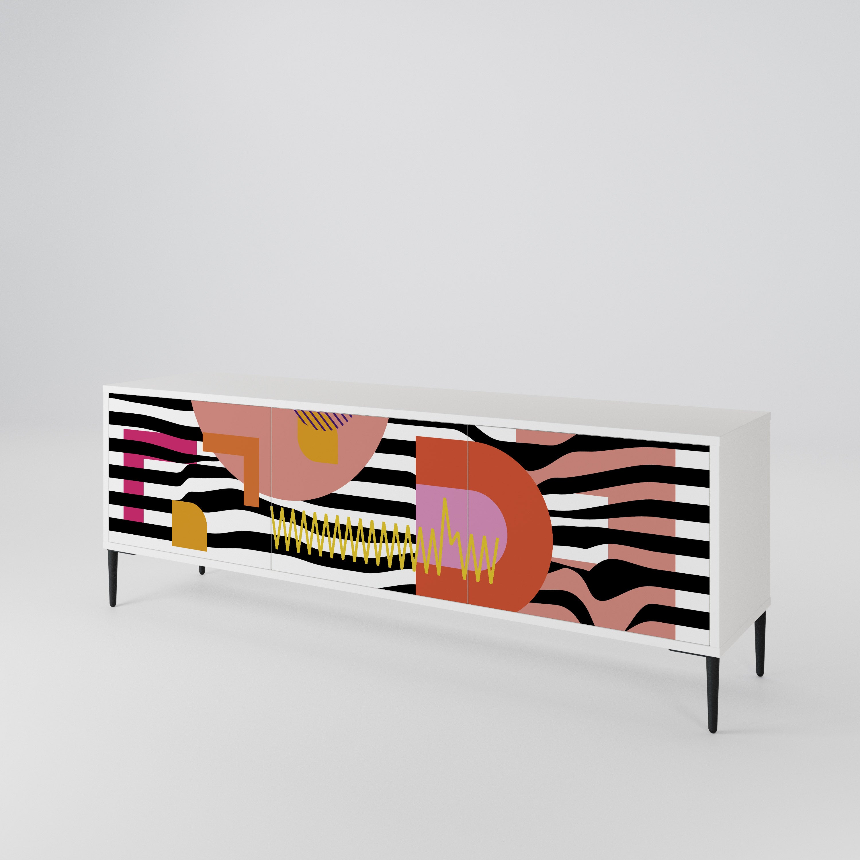 CHROMATIC ABSTRACT 3-türiges TV-Lowboard