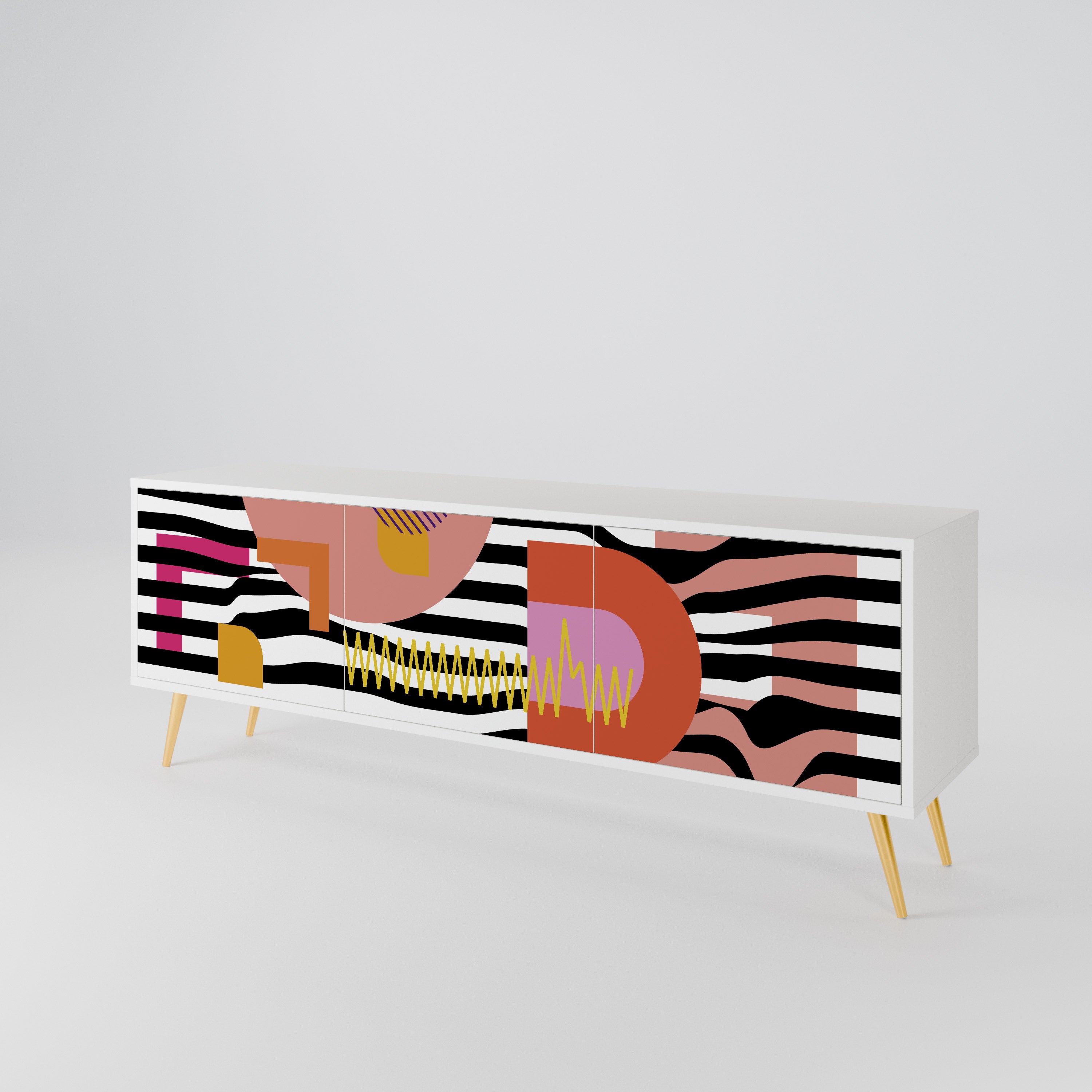 CHROMATIC ABSTRACT 3-türiges TV-Lowboard