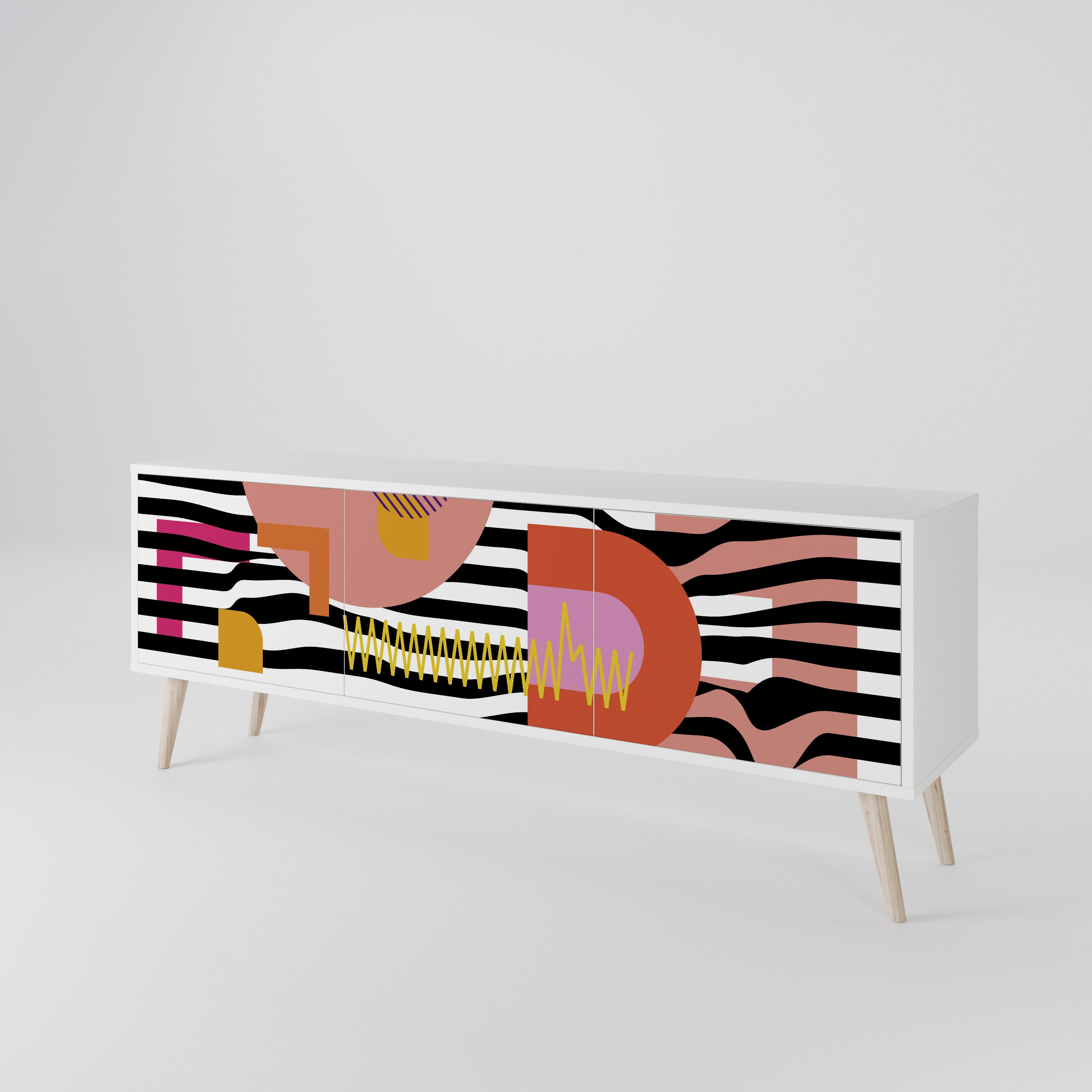 CHROMATIC ABSTRACT 3-türiges TV-Lowboard