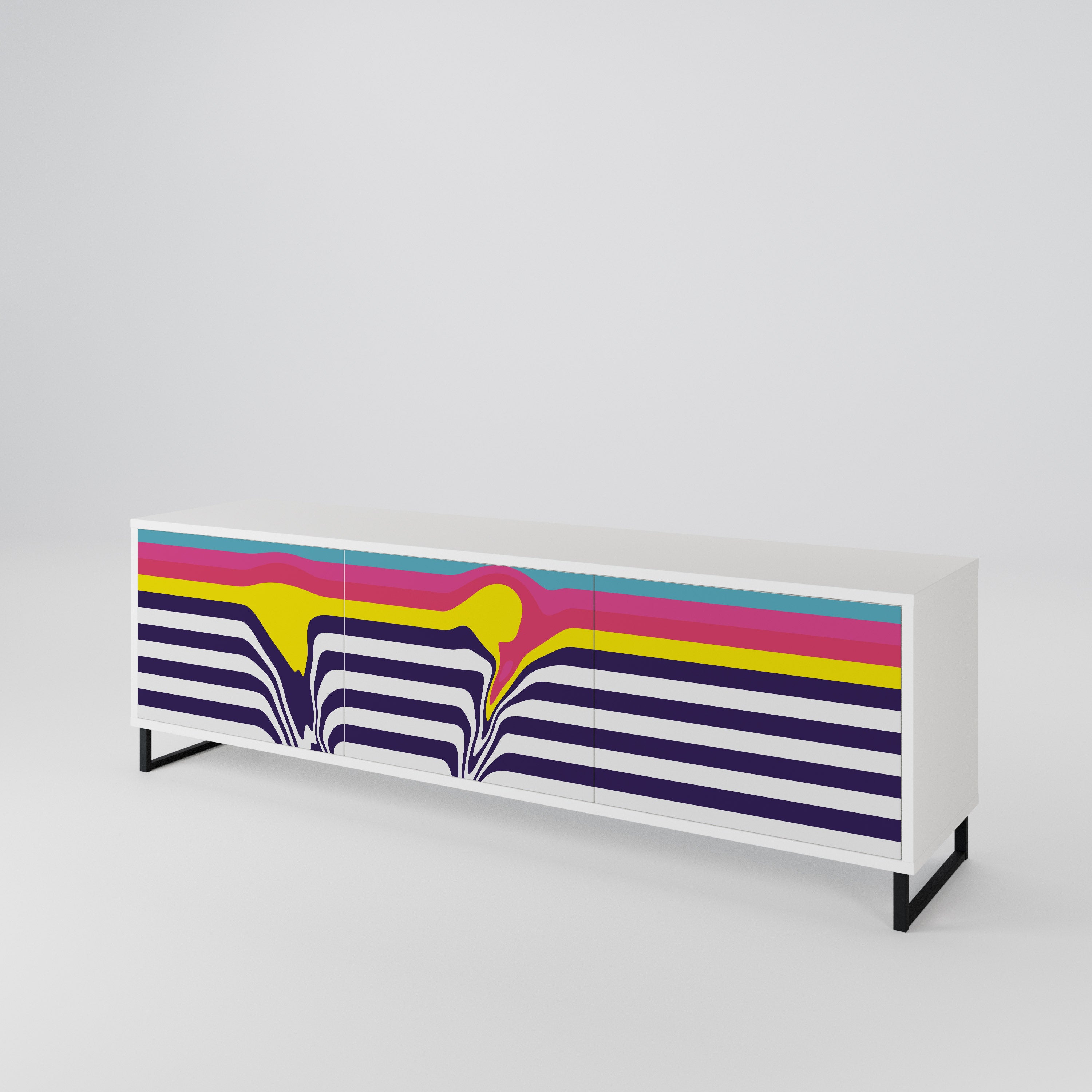 COLORFUL DIVERSION 3-türiges TV-Lowboard