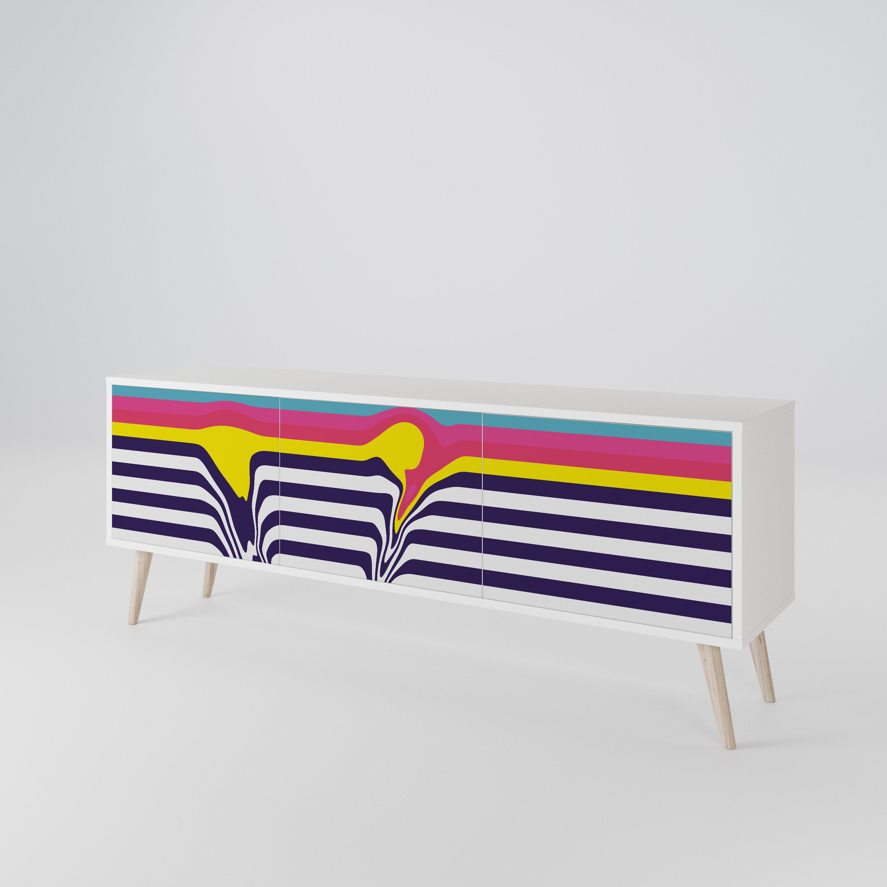COLORFUL DIVERSION 3-türiges TV-Lowboard