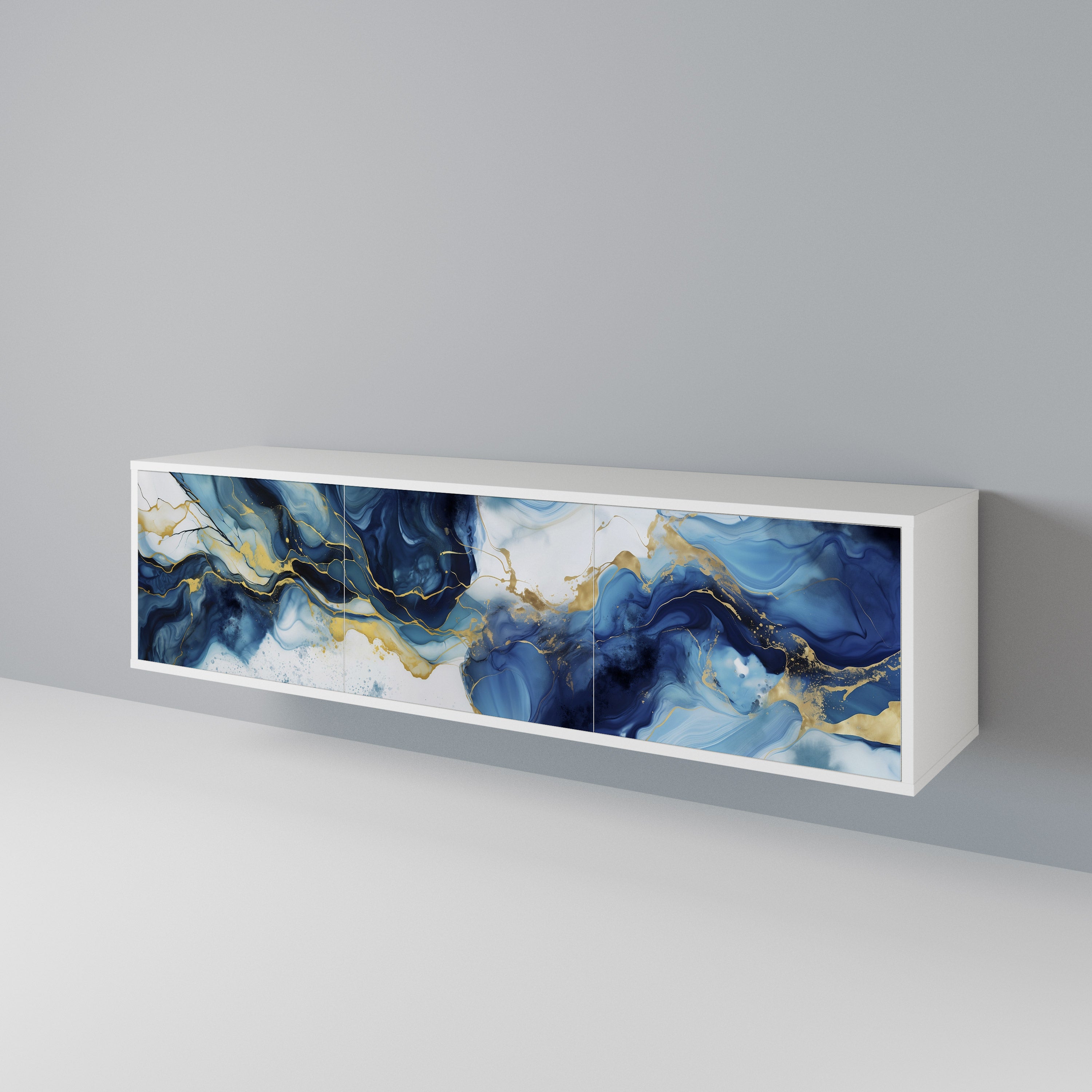 INKY MARBLE 3-Door TV Cabinet