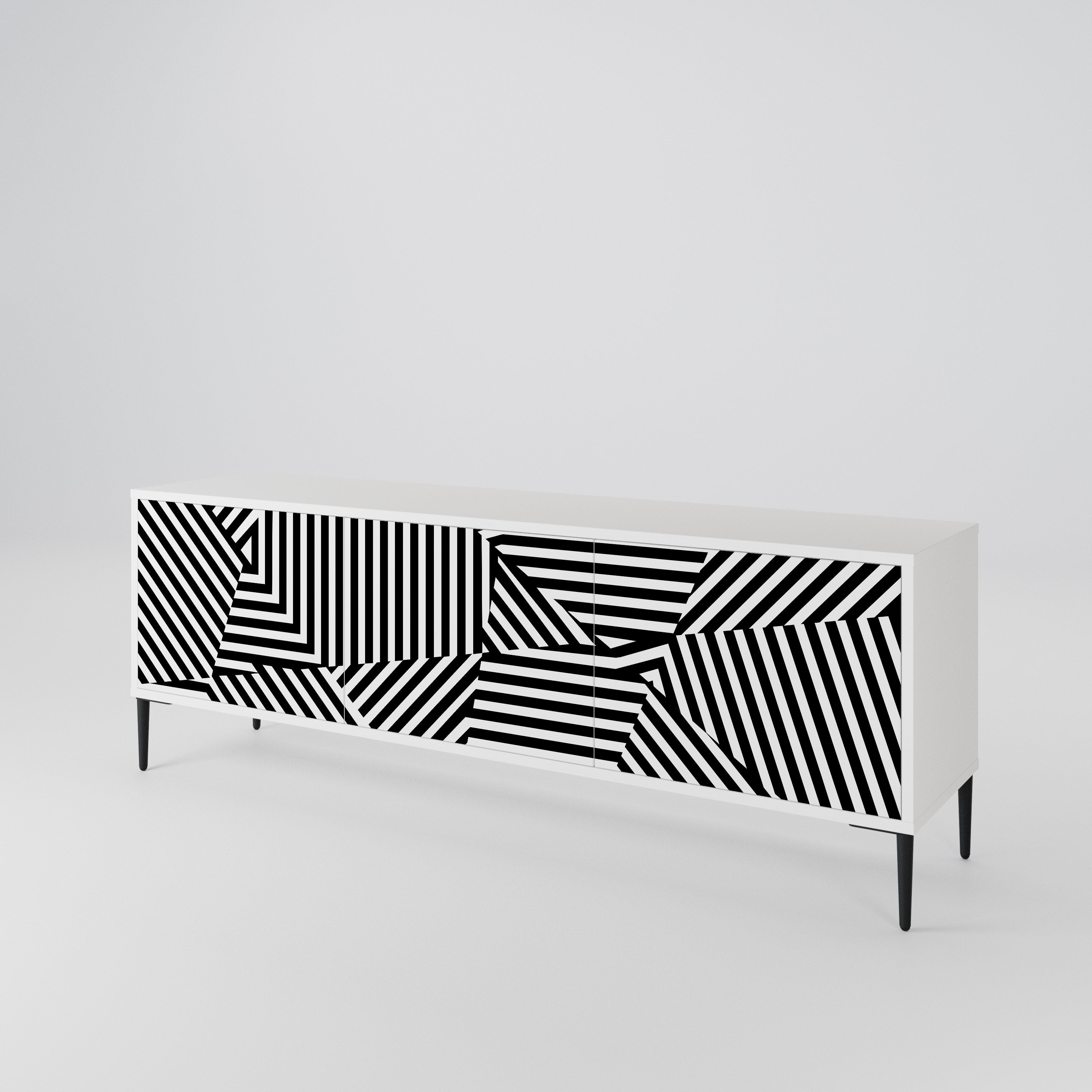 ILLUSIONARY LATTICE 3-Door TV Cabinet