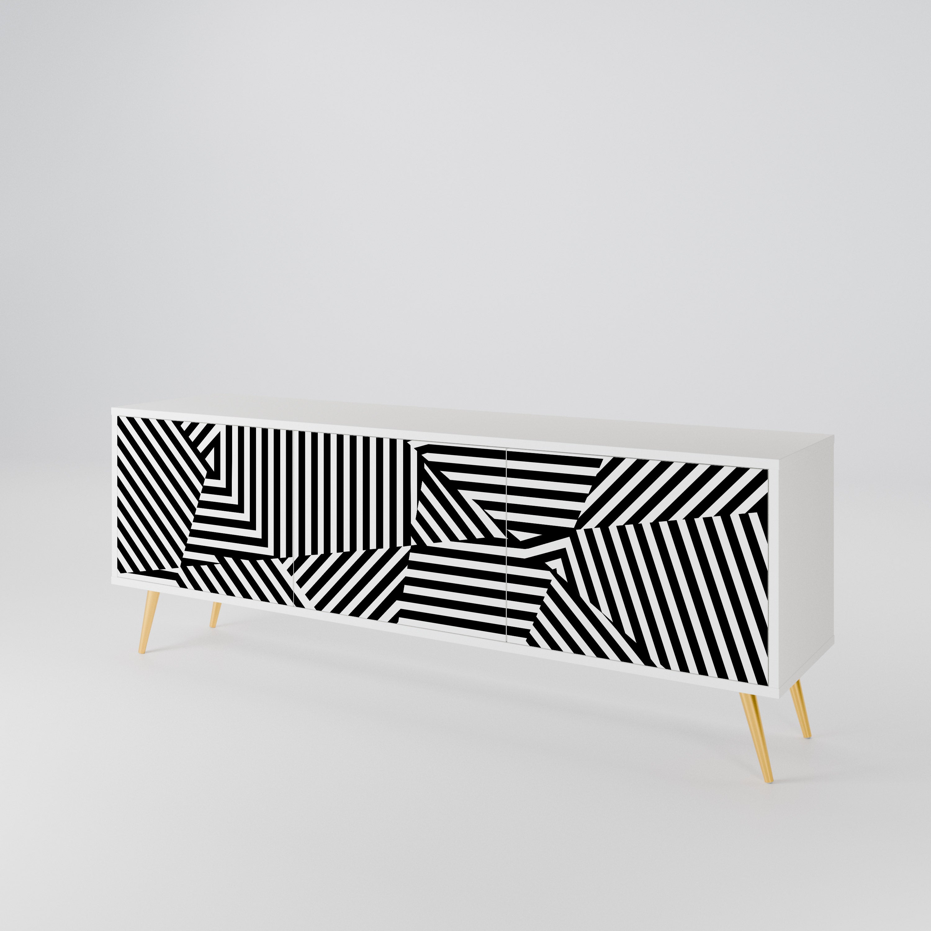 ILLUSIONARY LATTICE 3-Door TV Cabinet