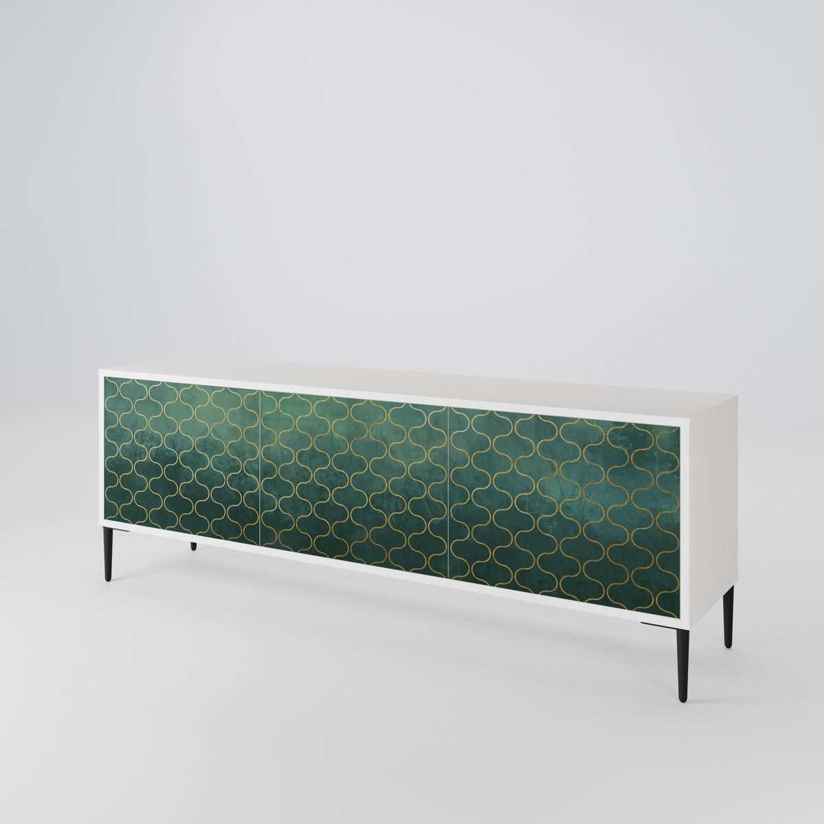TESSELATED GREENERY 3-türiges TV-Lowboard