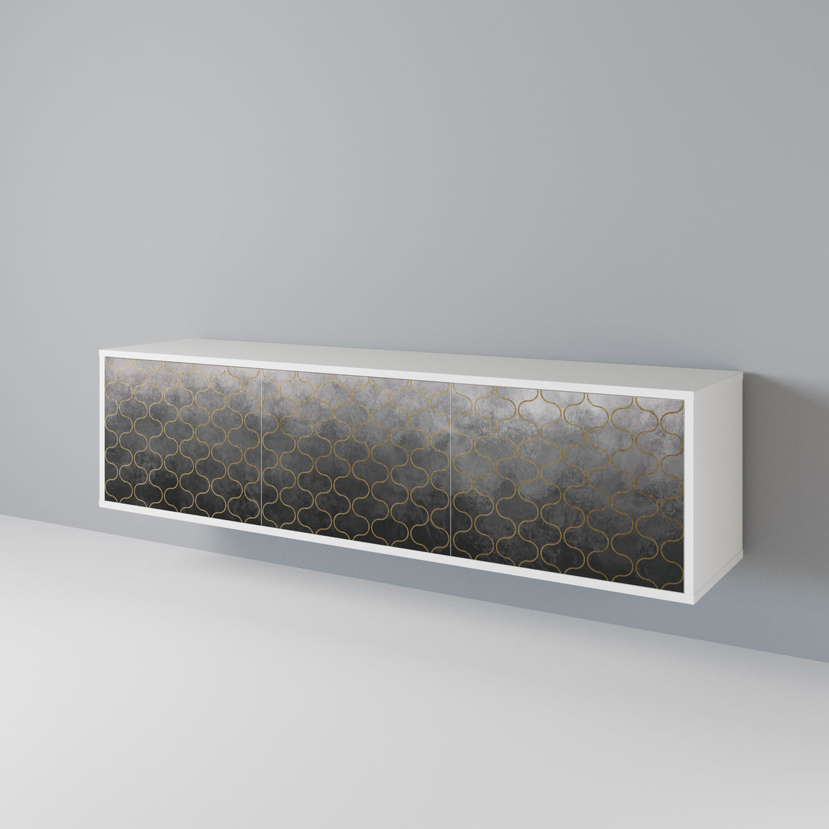 TESSELATED GRAYISH 3-türiges TV-Lowboard