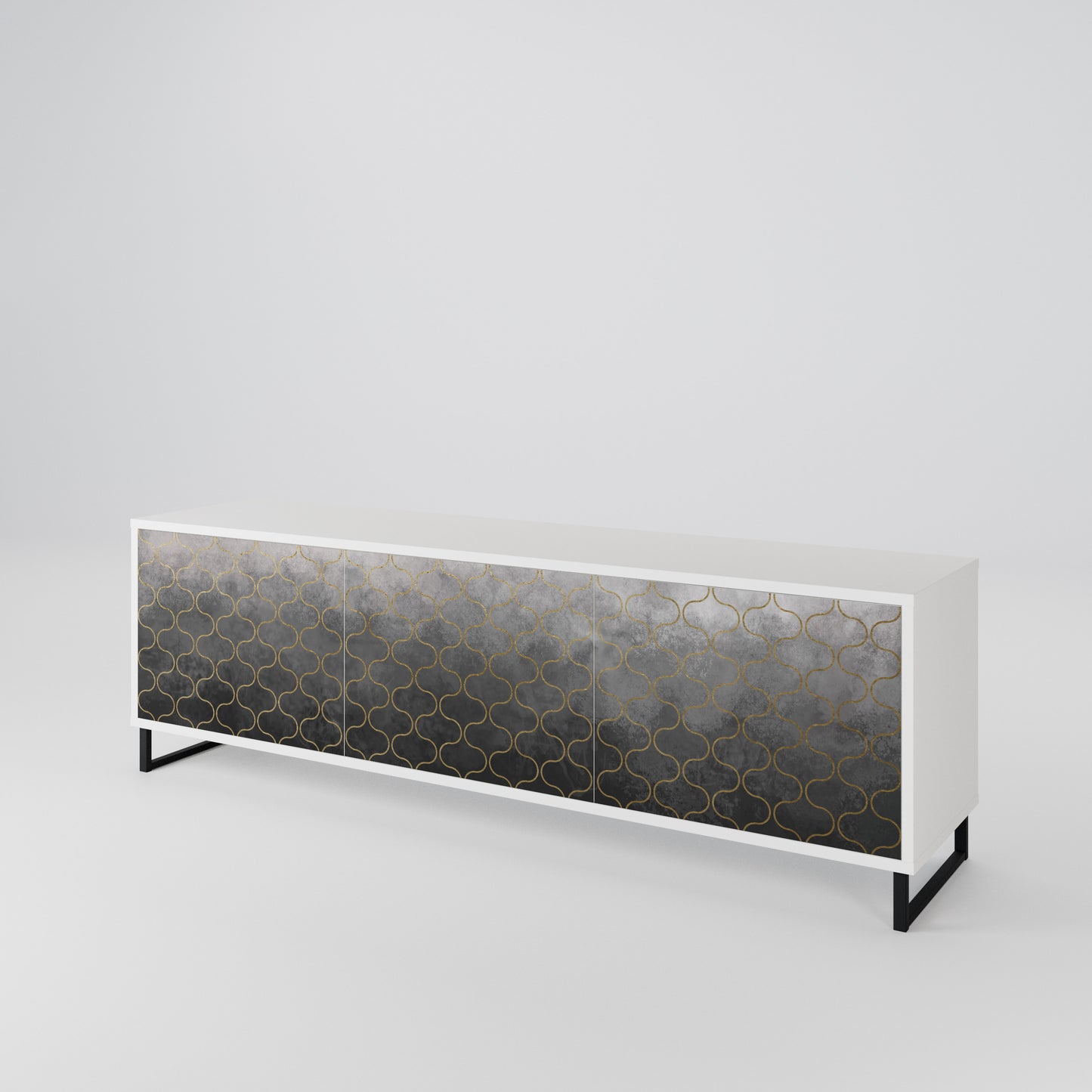 TESSELATED GRAYISH 3-türiges TV-Lowboard