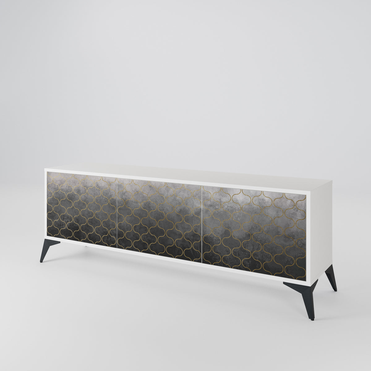 TESSELATED GRAYISH 3-türiges TV-Lowboard
