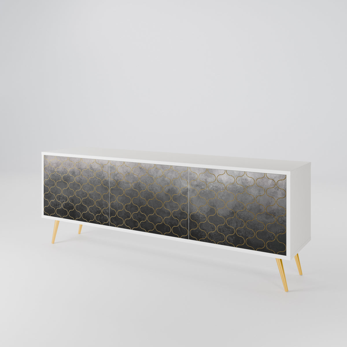 TESSELATED GRAYISH 3-türiges TV-Lowboard