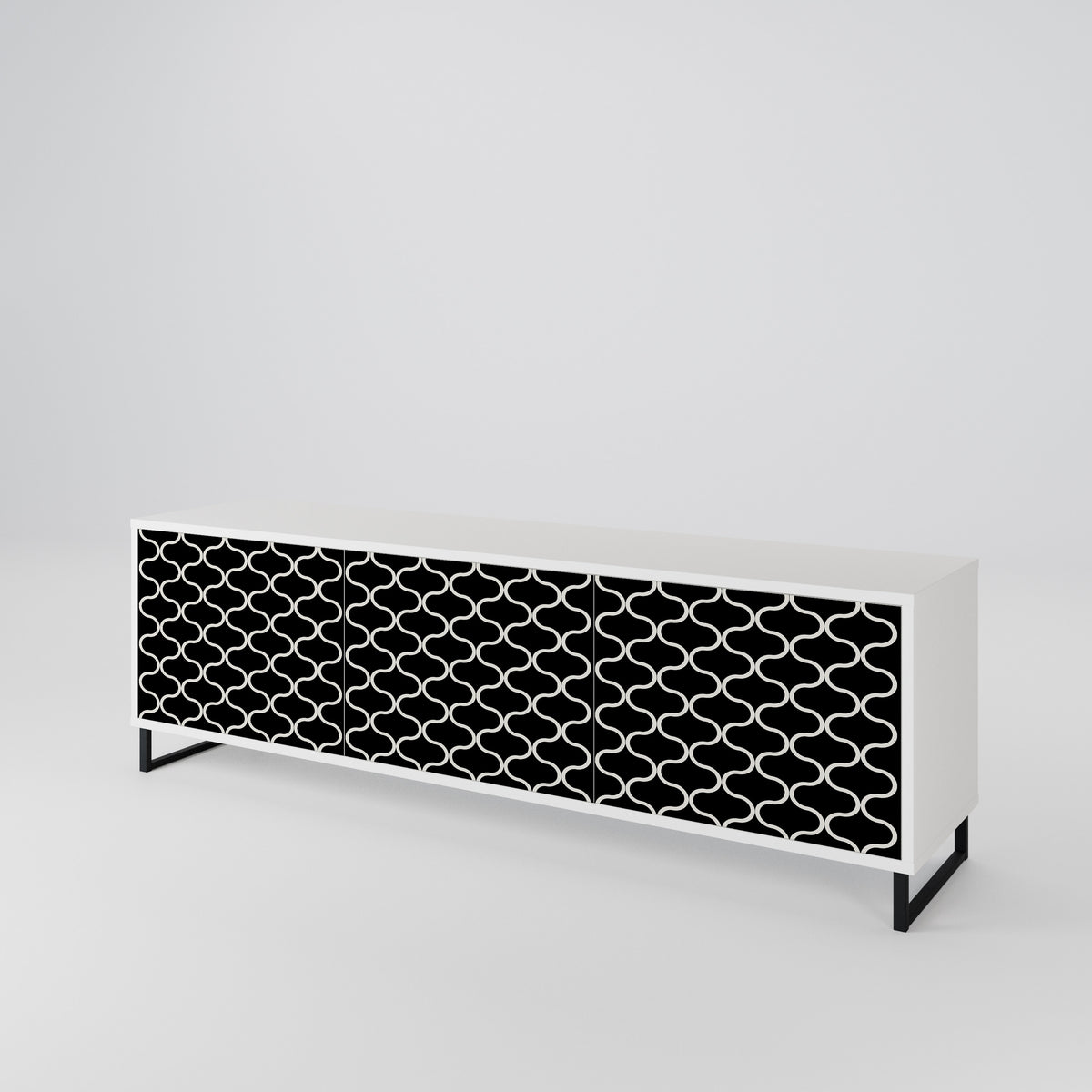 TESSELATED BLACKNESS 3-türiges TV-Lowboard