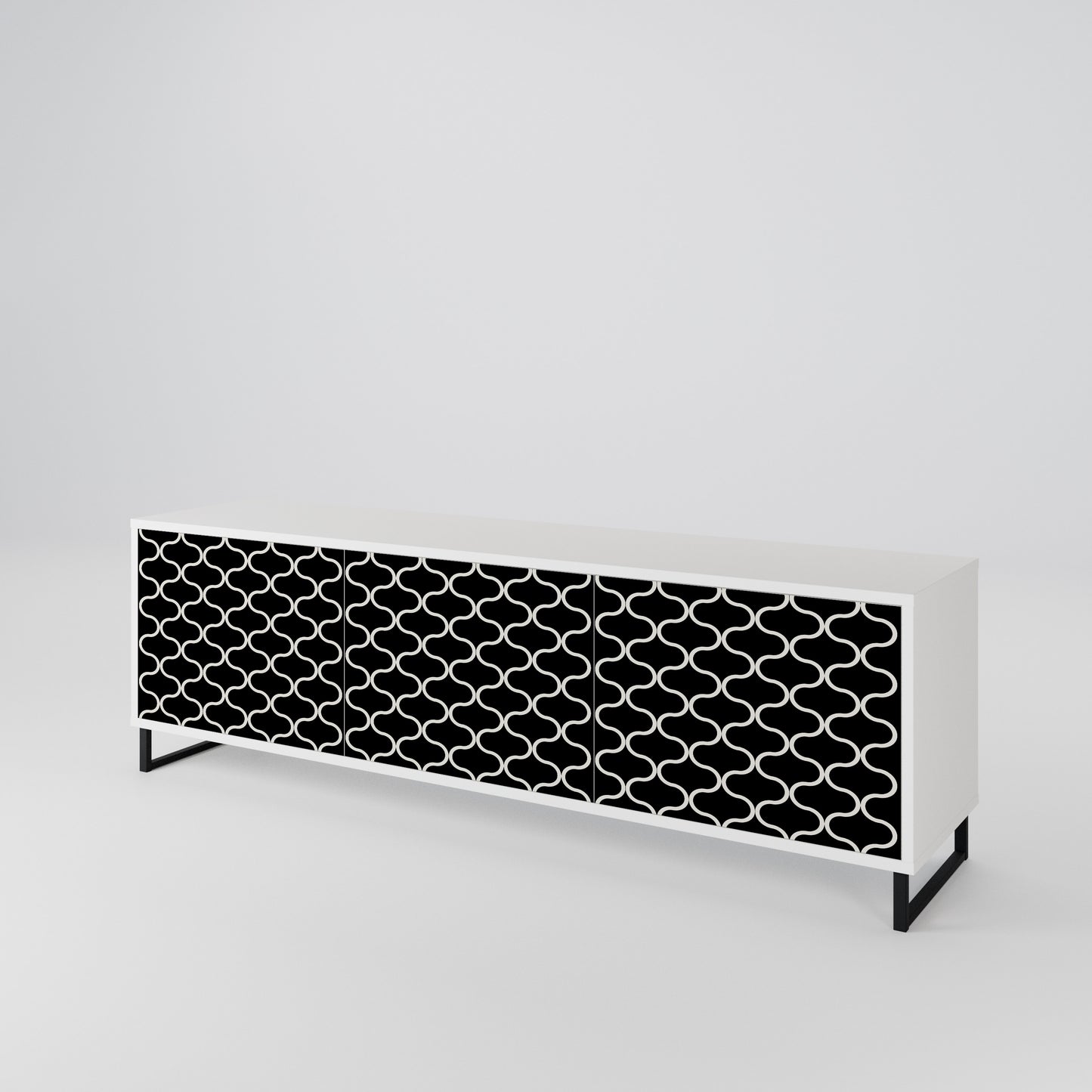 TESSELATED BLACKNESS 3-türiges TV-Lowboard