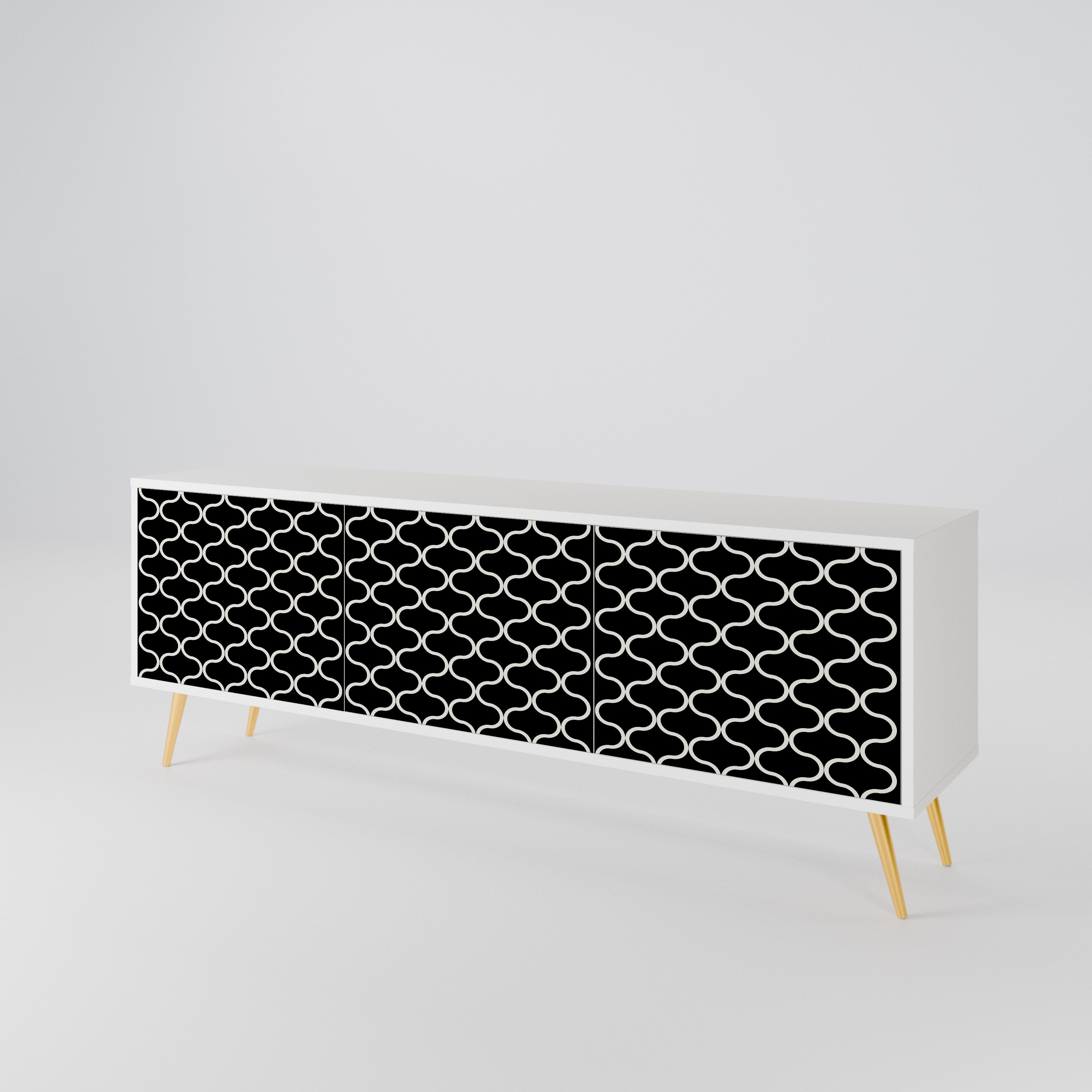 TESSELATED BLACKNESS 3-Door TV Cabinet