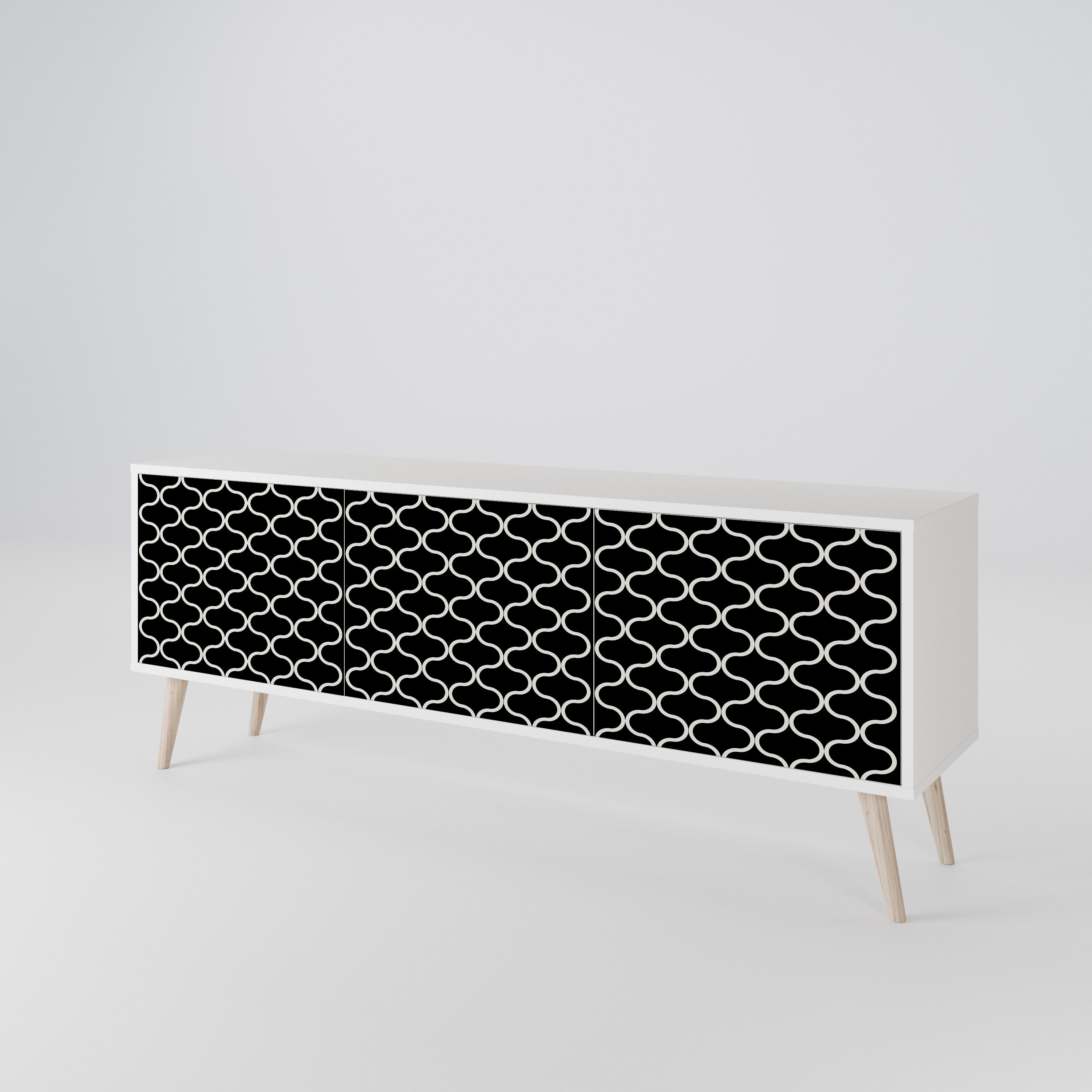 TESSELATED BLACKNESS 3-Door TV Cabinet